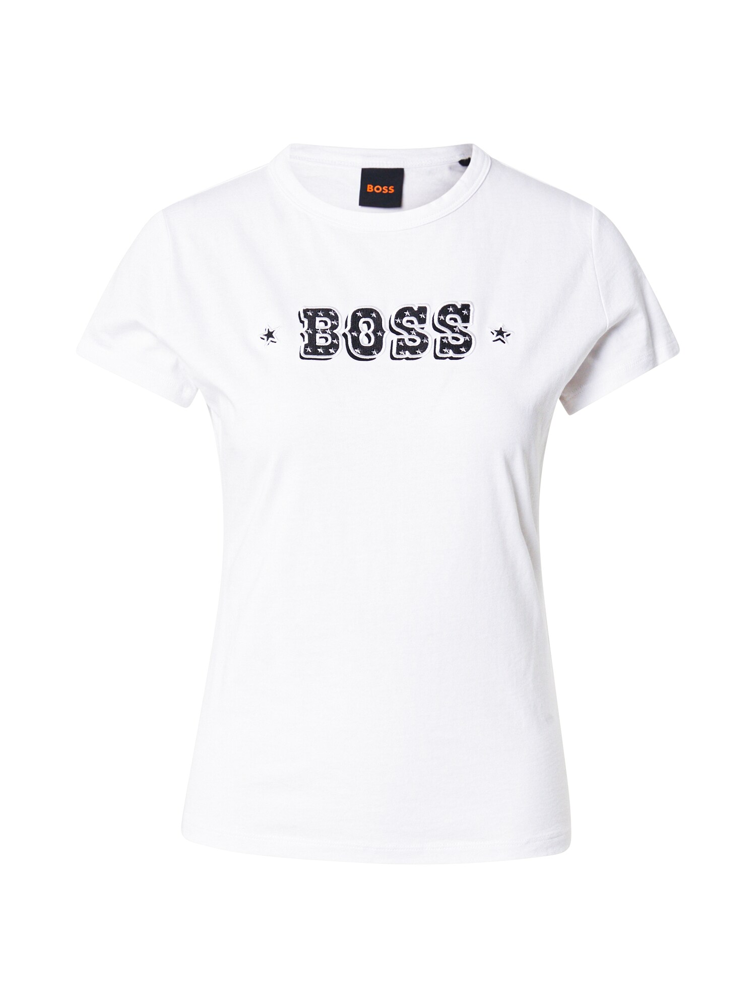 BOSS Póló 'C_Endora_1'  fekete / ezüst / fehér akciós termékkép 1