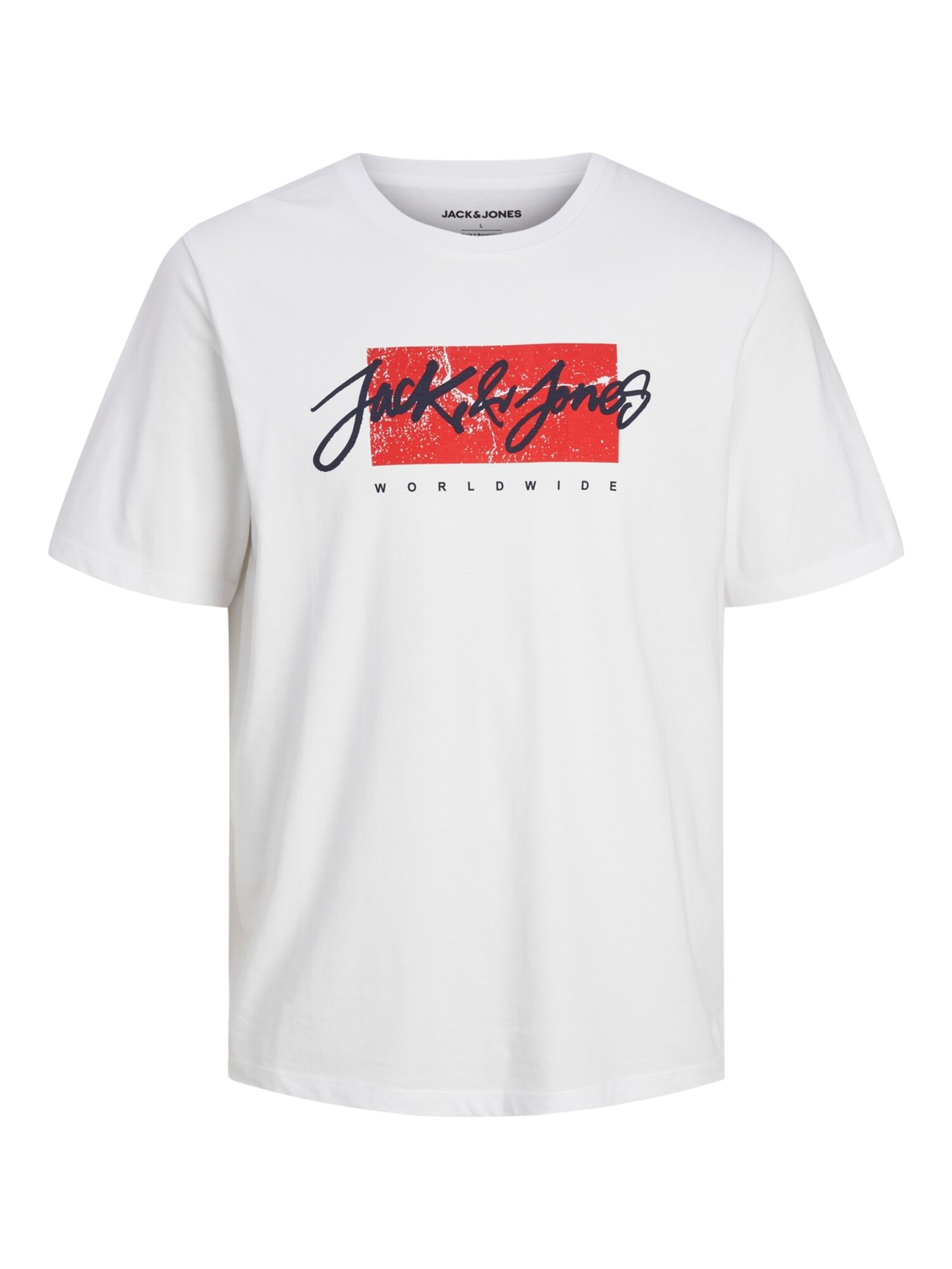 JACK & JONES Tričko 'JJTILEY'  červená / čierna / biela