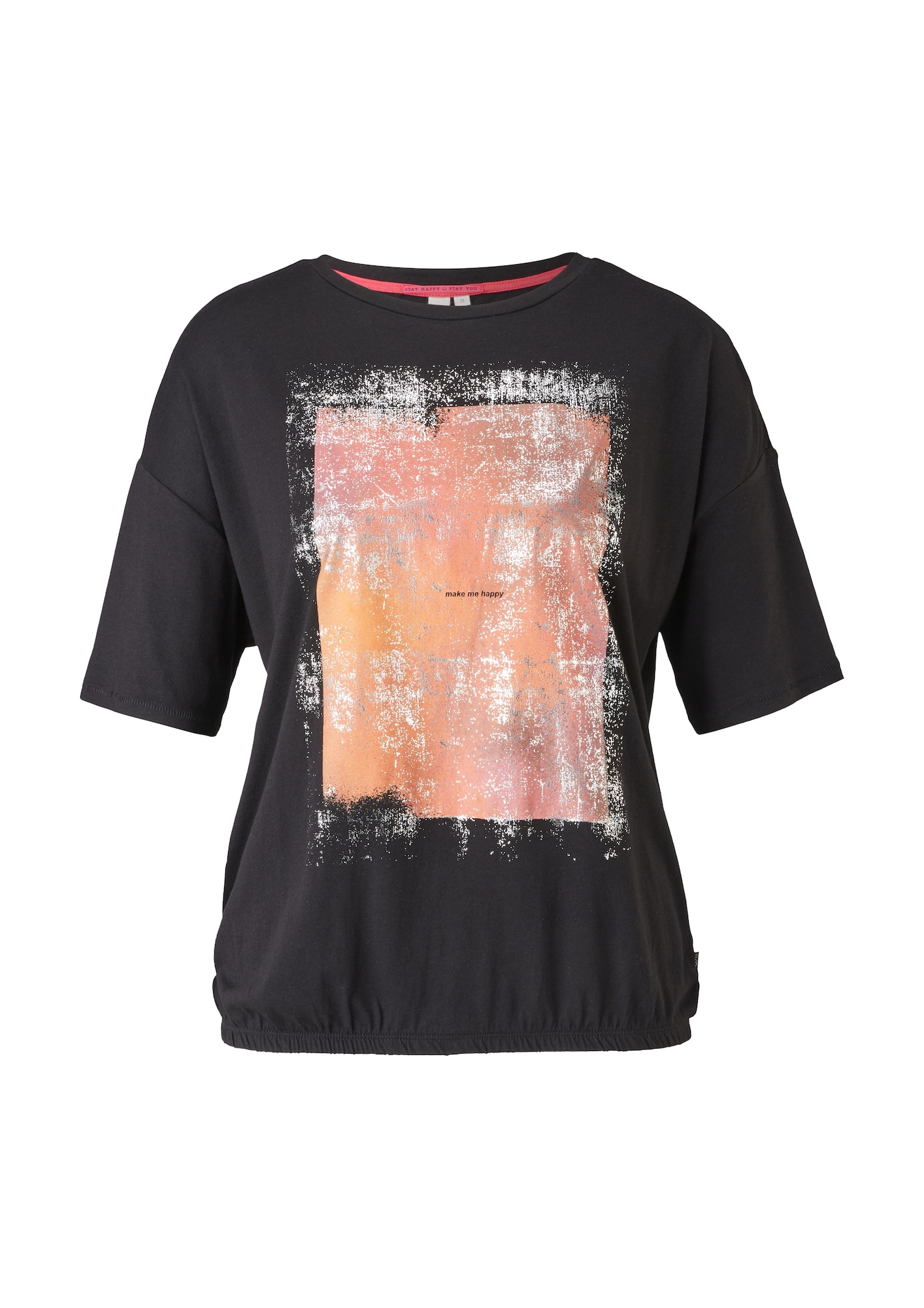 QS by s.Oliver Shirt schwarz / orange / silber / pink