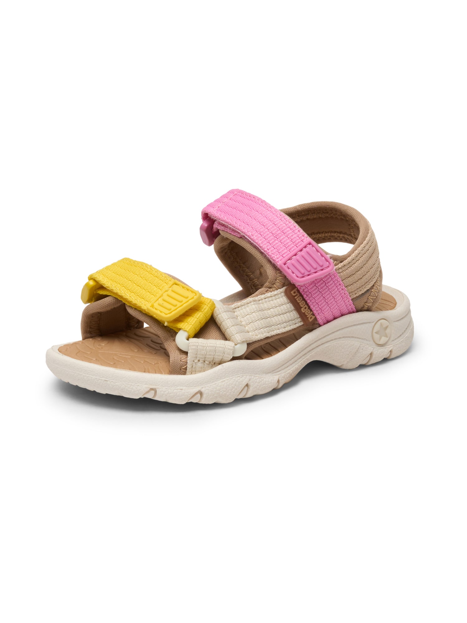 BISGAARD Nyitott cipők 'Nico'  bézs / világosbarna / sárga / világos-rózsaszín