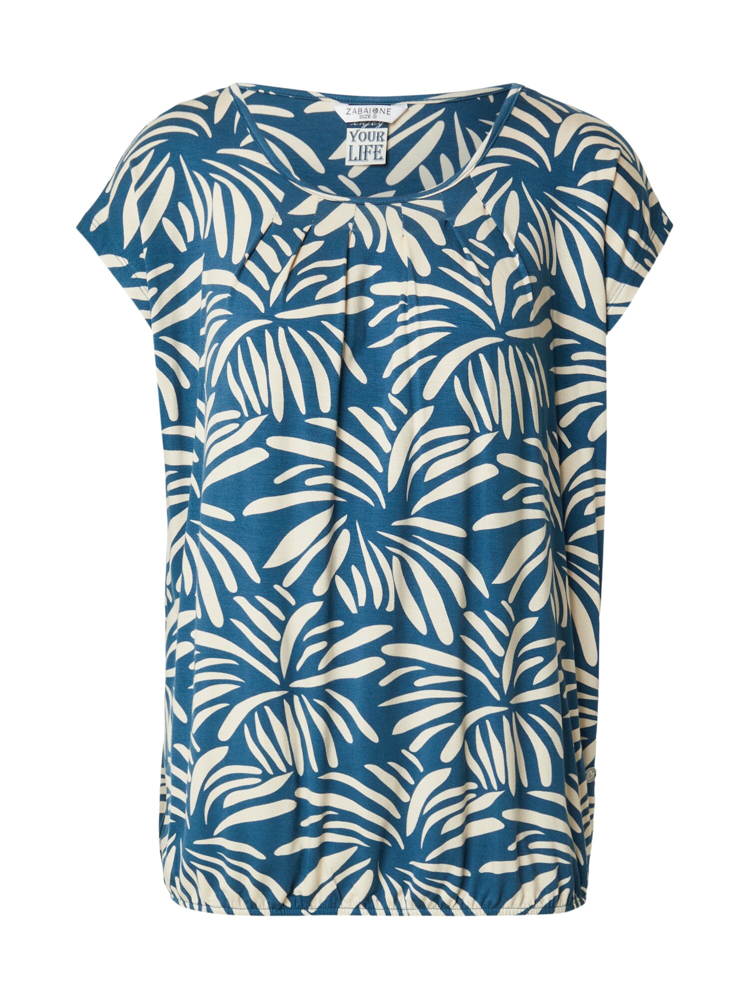ZABAIONE Tricou 'Mi44nou'  bej deschis / albastru