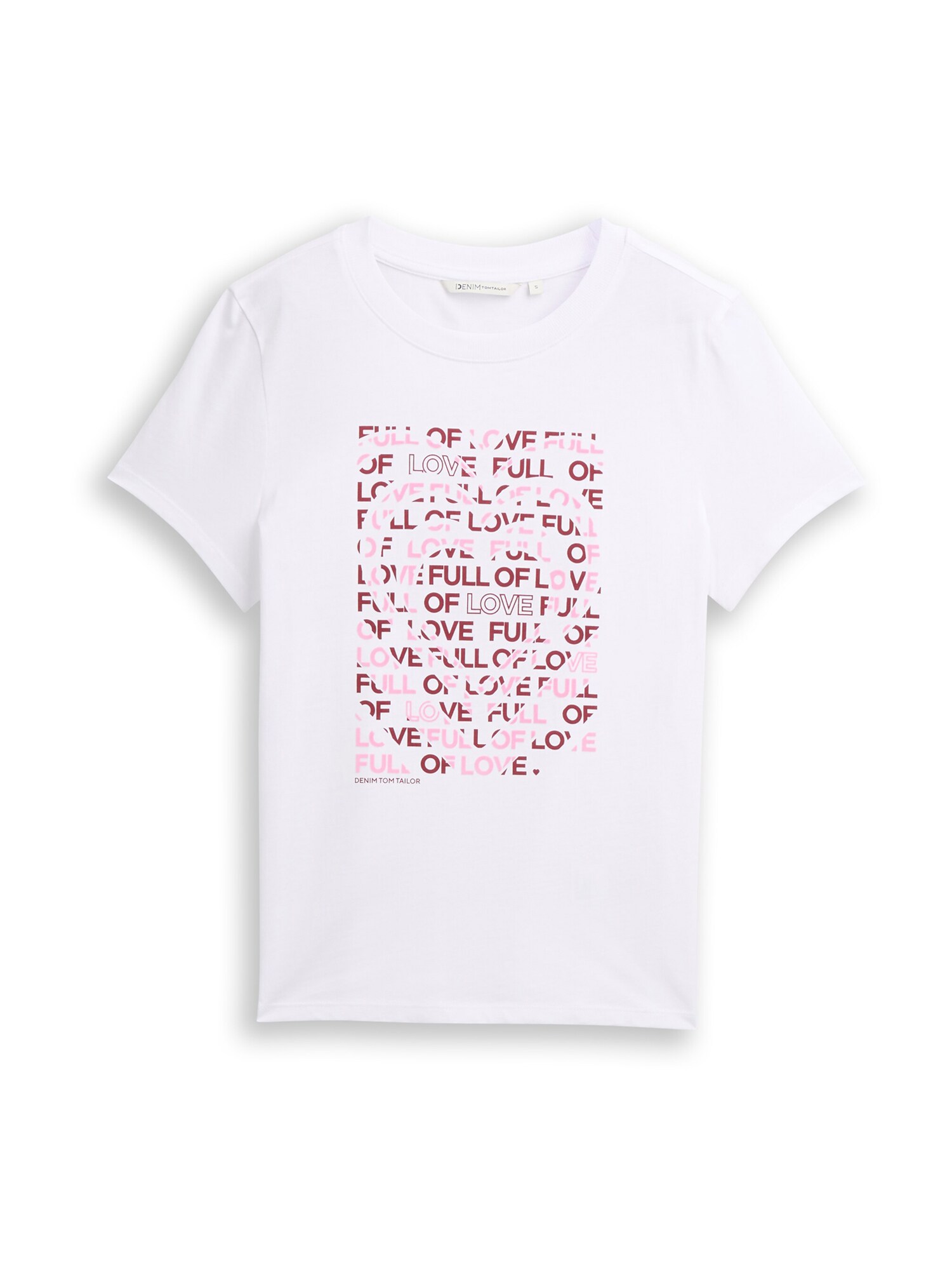 TOM TAILOR DENIM Tricou  roz / roșu / alb