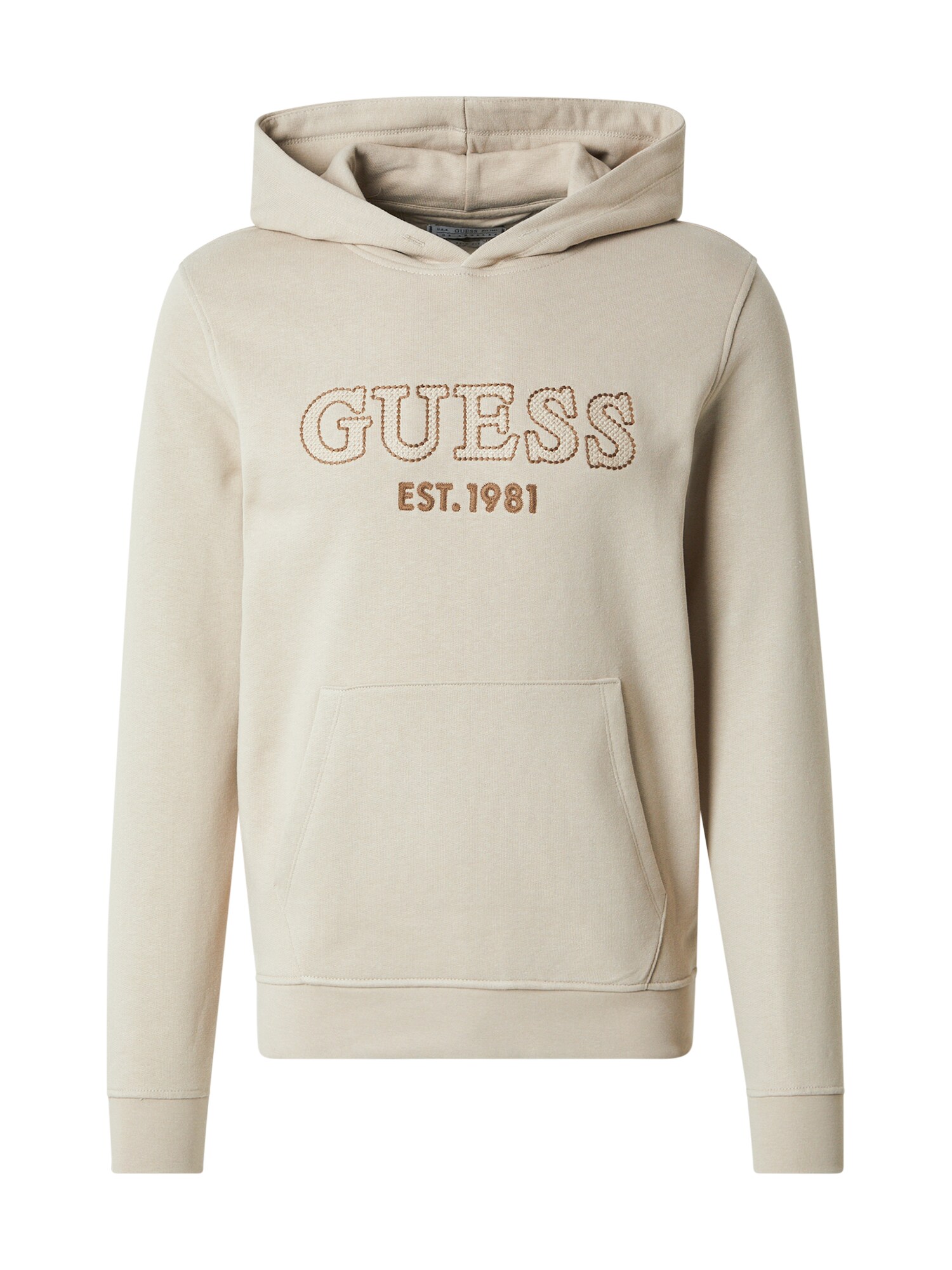 GUESS Bluză de molton BEAU  bej / maro deschis
