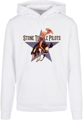 Merchcode Sweatshirt ‘Stone Temple Pilots – Cowgir’ Donkerbruin / Stone grey / Poederroze / Wit