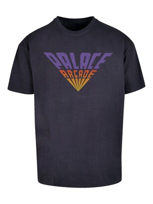 F4NT4STIC Shirt ‘Stranger Things Palace Arcade Netflix TV Series’ Indigo / Curry / Lila / Donkeroranje