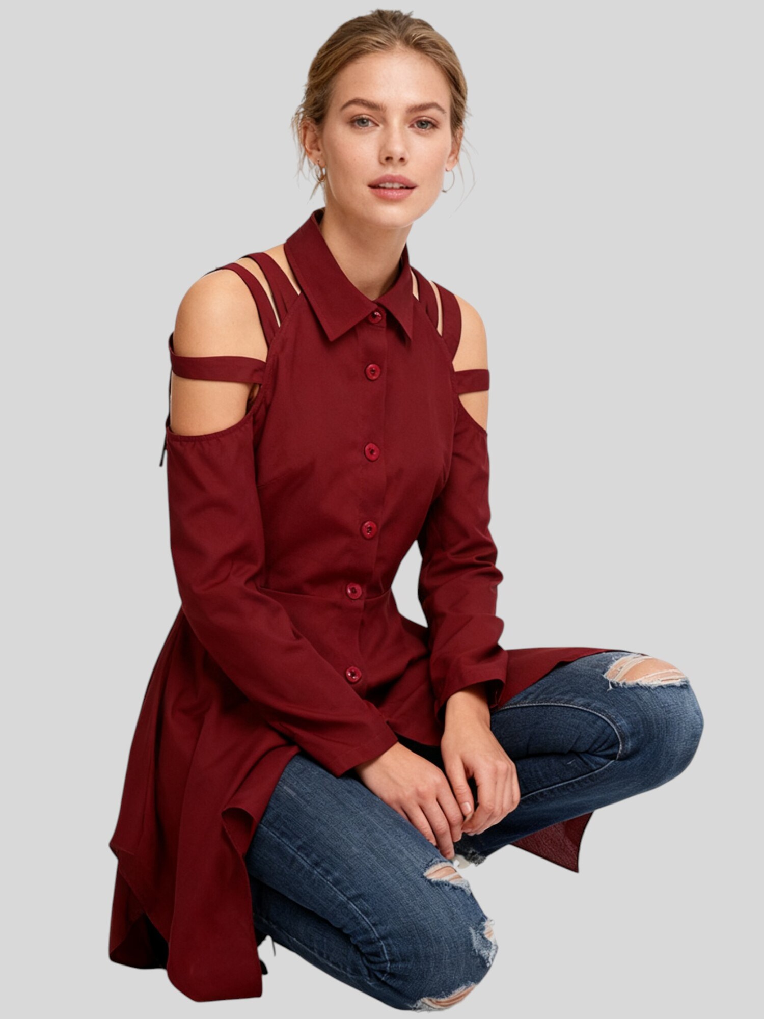 LapaPlus Blusa 'Women Blouse'  rojo vino