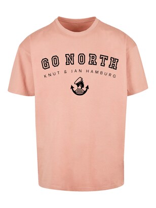 F4NT4STIC Shirt ‘Go North Knut & Jan Hamburg’ Pastelroze / Zwart