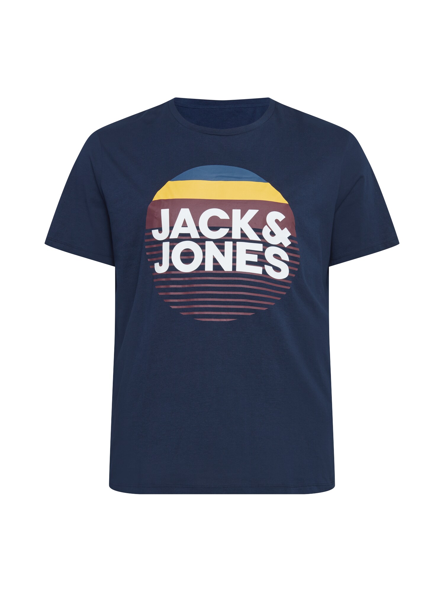 Jack & Jones Plus Marškinėliai 'META'  tamsiai mėlyna / balta / geltona