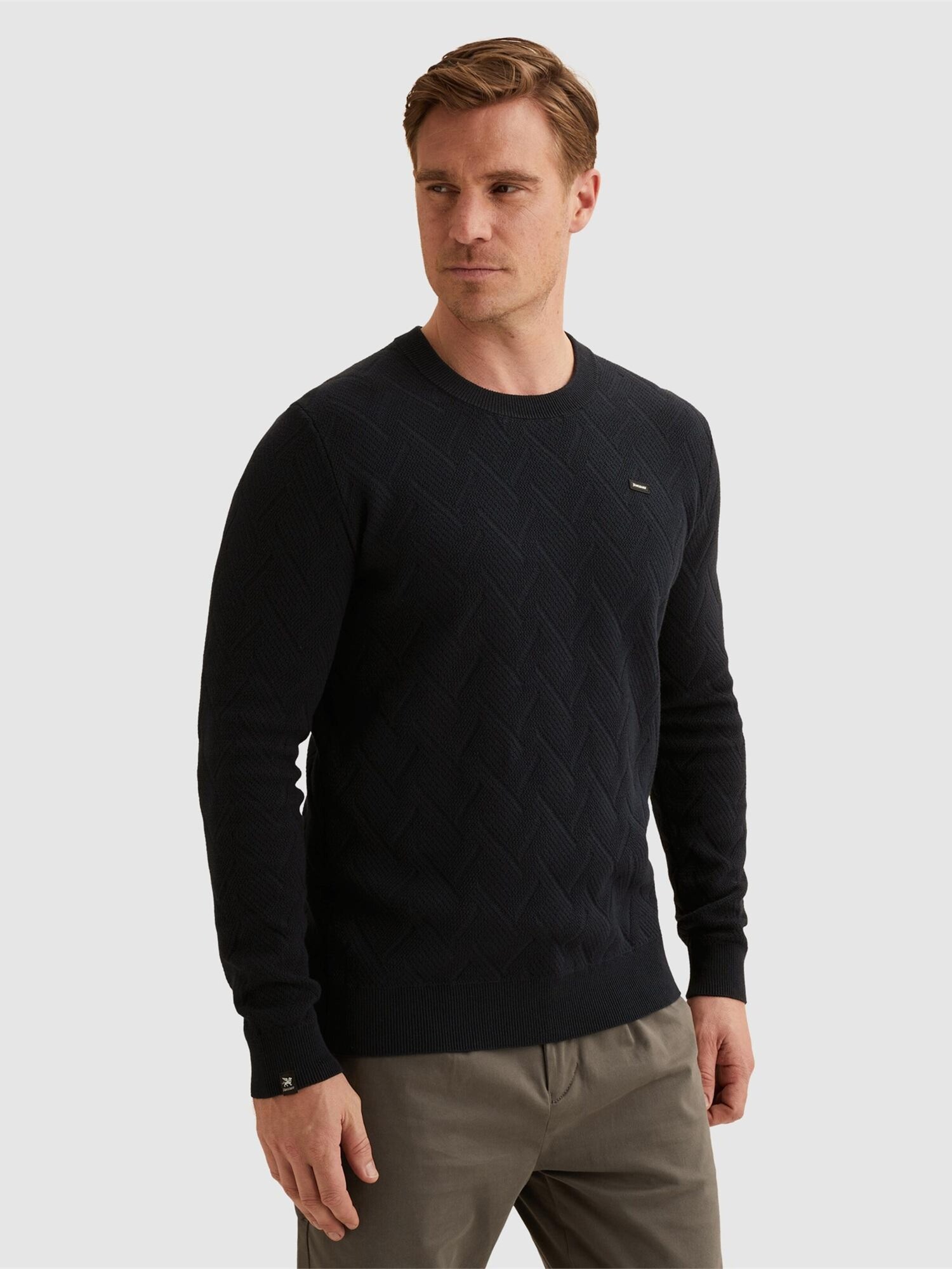 Tröja 'Pullover with crewneck and allover texture'