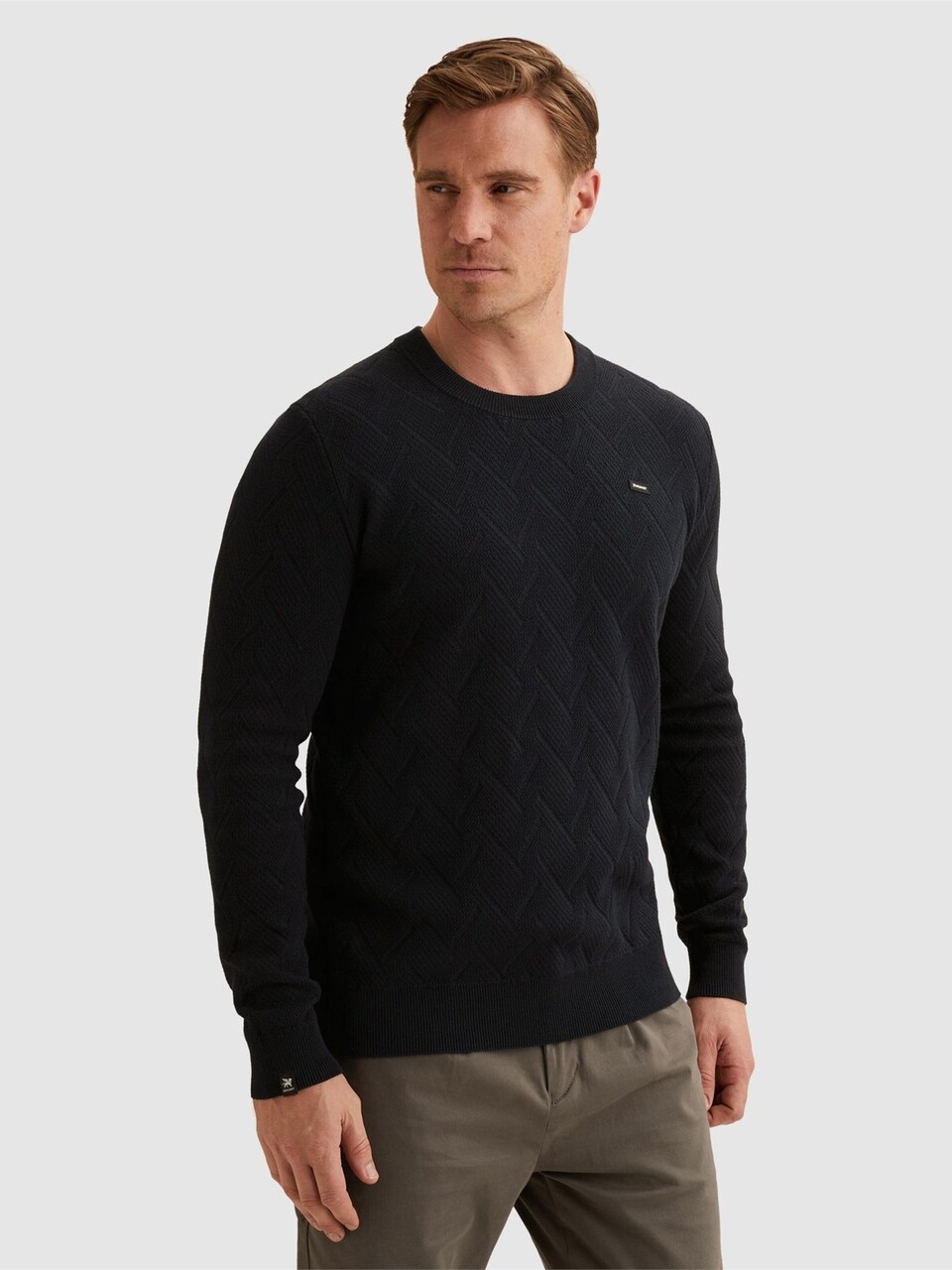 Tröja 'Pullover with crewneck and allover texture'