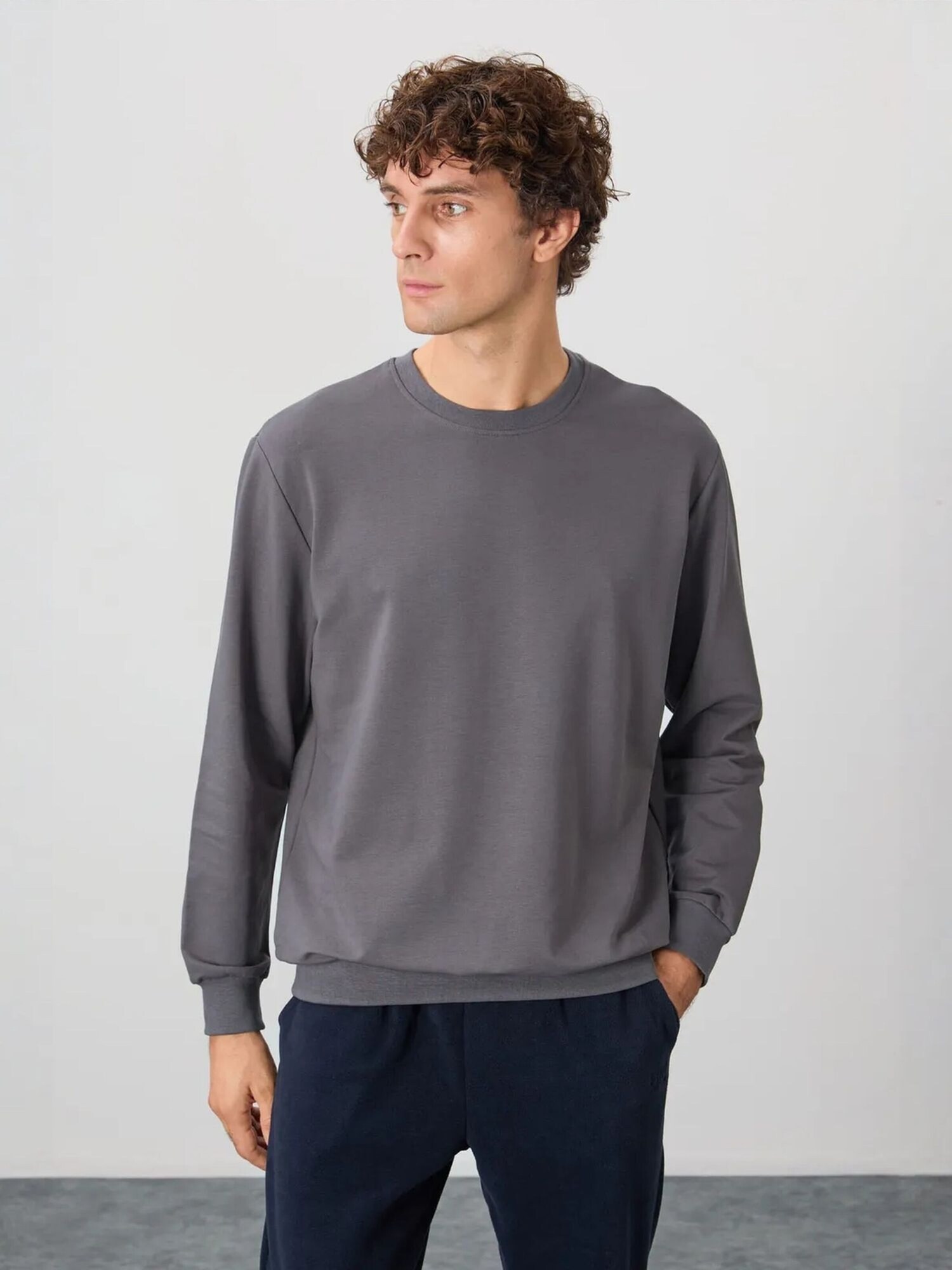 Tommy Life Sweater majica antracit siva