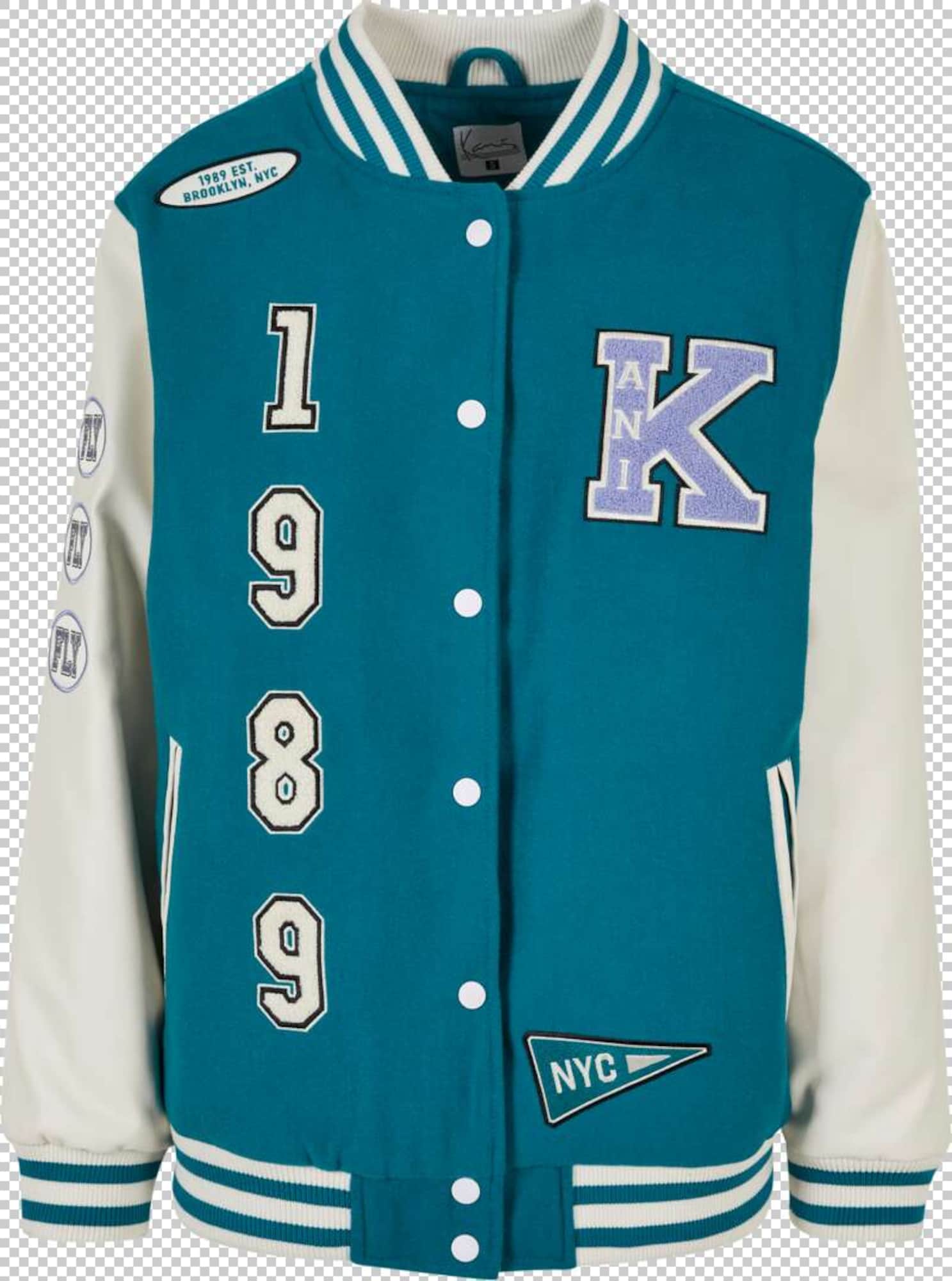 Karl Kani Geacă de primăvară-toamnă  verde petrol / alb