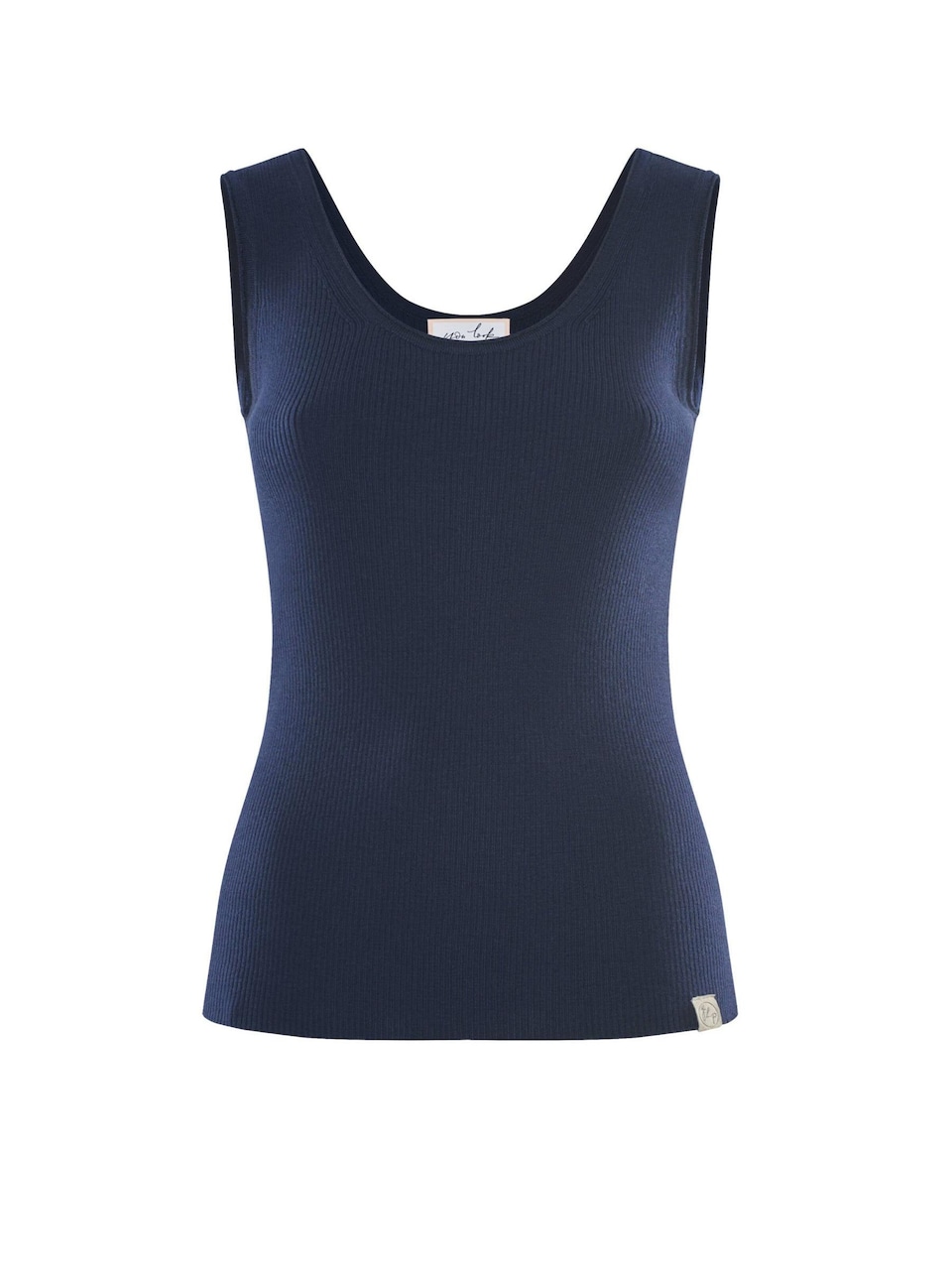 Broderad topp 'TOP BLOSSOM Geripptes Merino Top mit Rundhals'