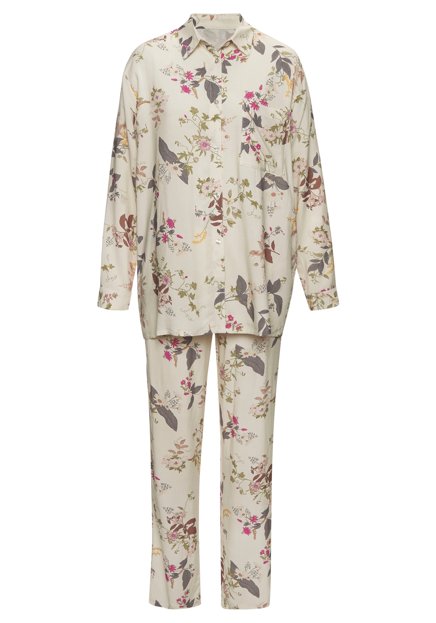 LASCANA Pijama  șampanie / pământiu / kaki / roz deschis