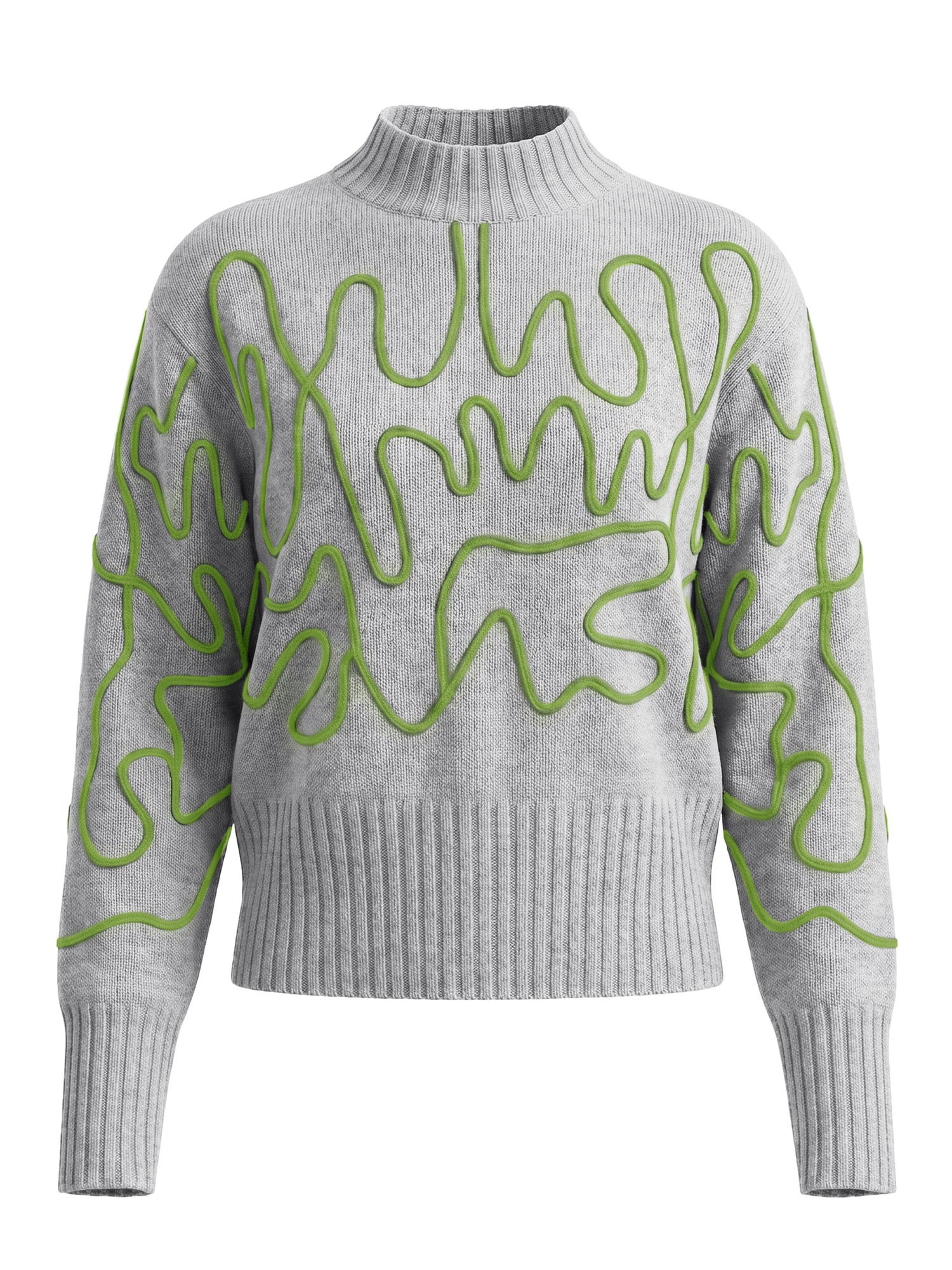 Imily Bela Pulover gri deschis / verde