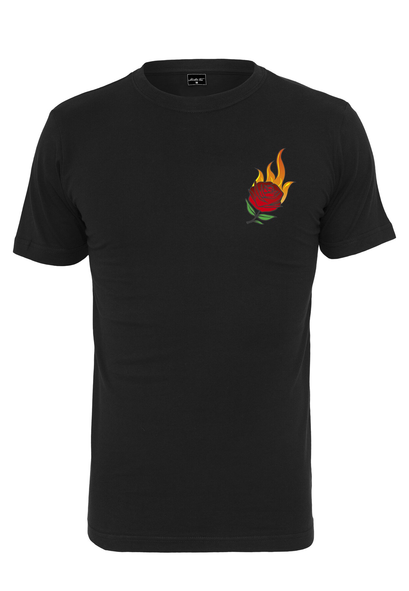Mister Tee Marškinėliai 'Burning Rose'  juoda / aukso geltonumo spalva / karmino raudona / žalia / ruda