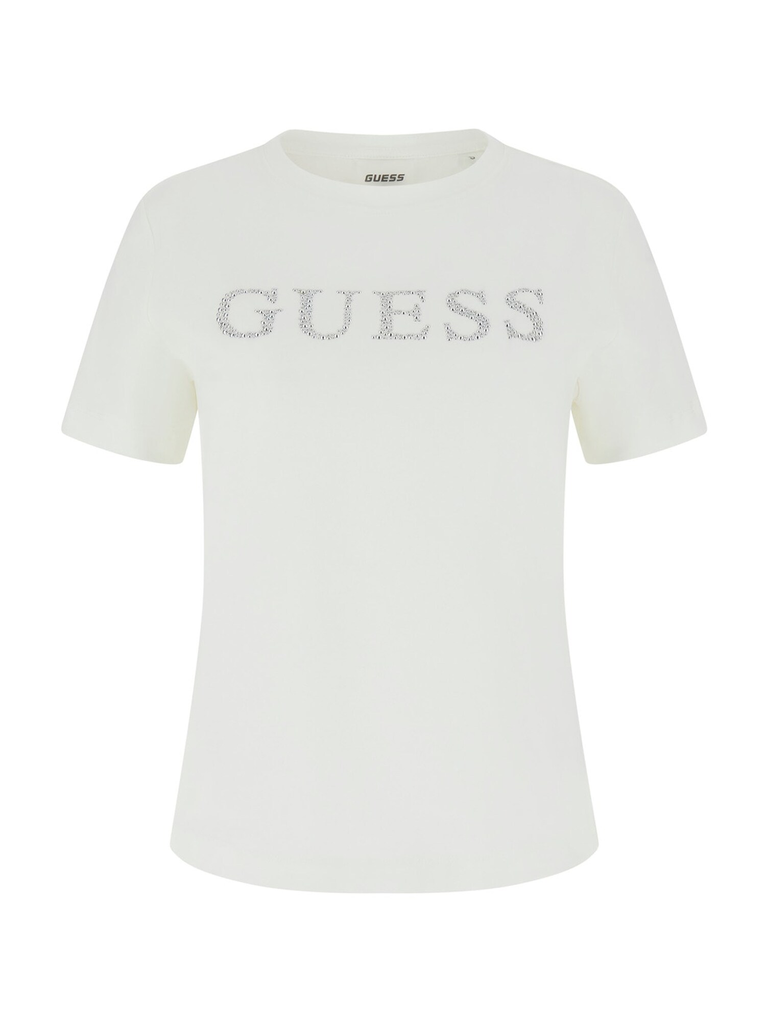 GUESS Tričko 'OCTAVIA'  strieborná / biela