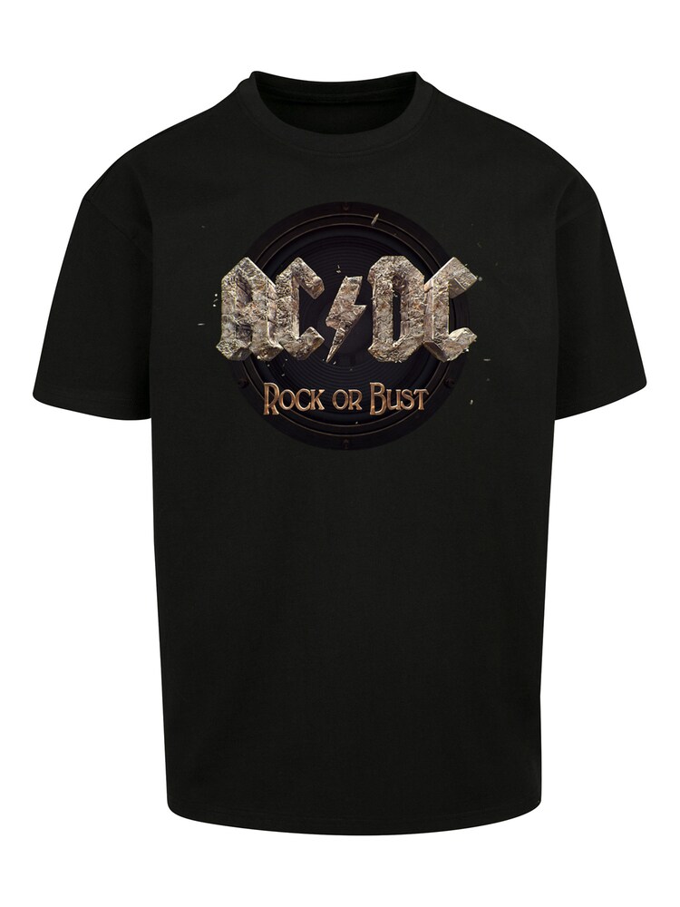 F4NT4STIC Shirt 'ACDC Rock Band Shirt Rock or Bust' Herren Größe 4XL beige / gold / schwarz