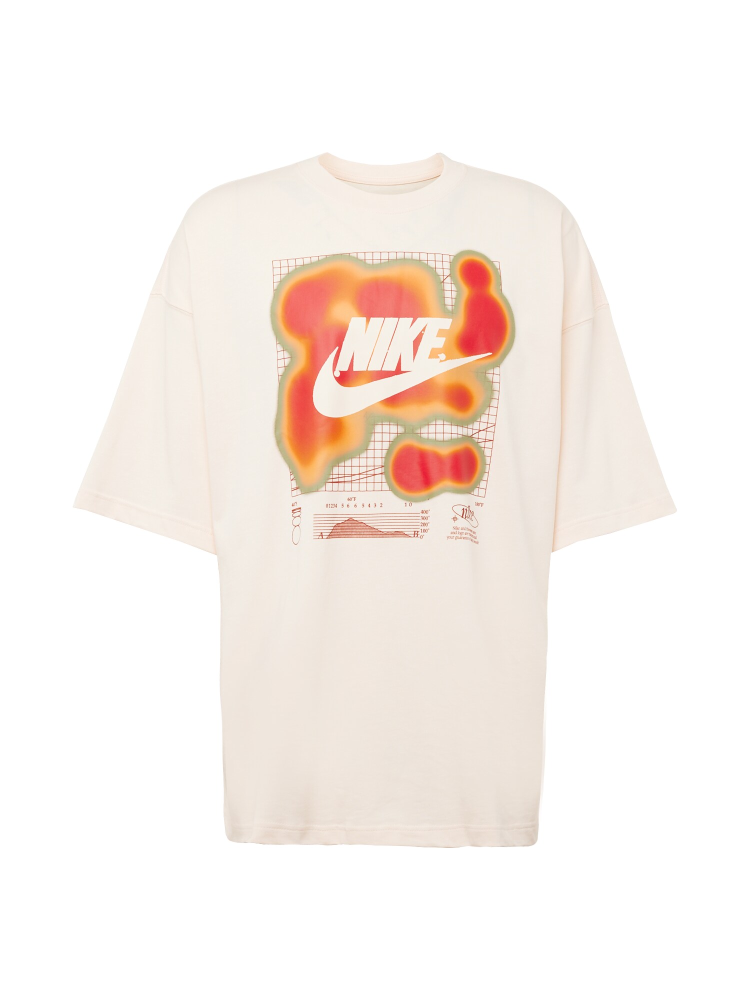 Nike Sportswear Tričko  neónovo oranžová / púdrová / červená