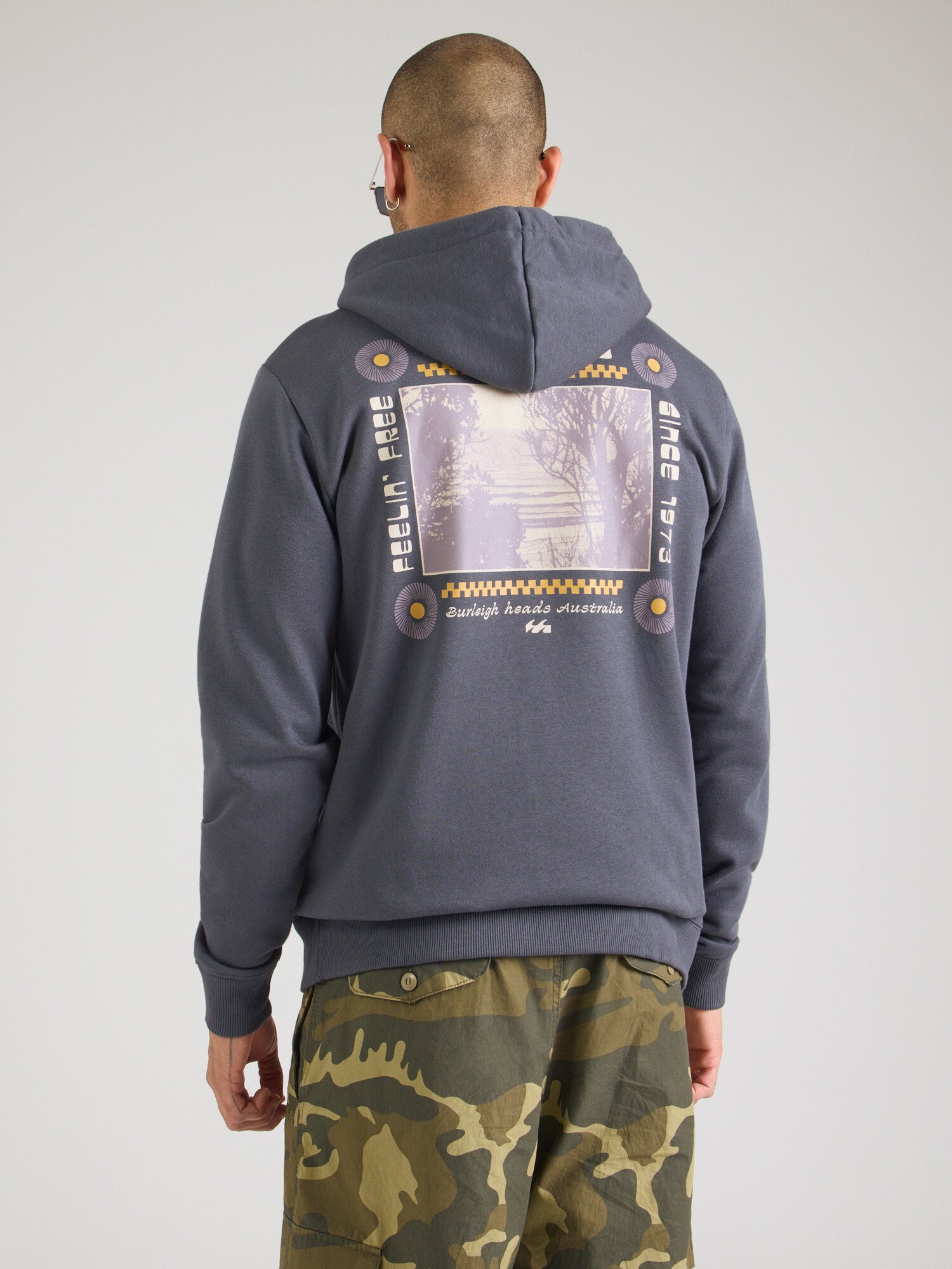 BILLABONG Sudadera con cremallera 'FOUNDATION' azul oscuro / amarillo / blanco – imagen 2