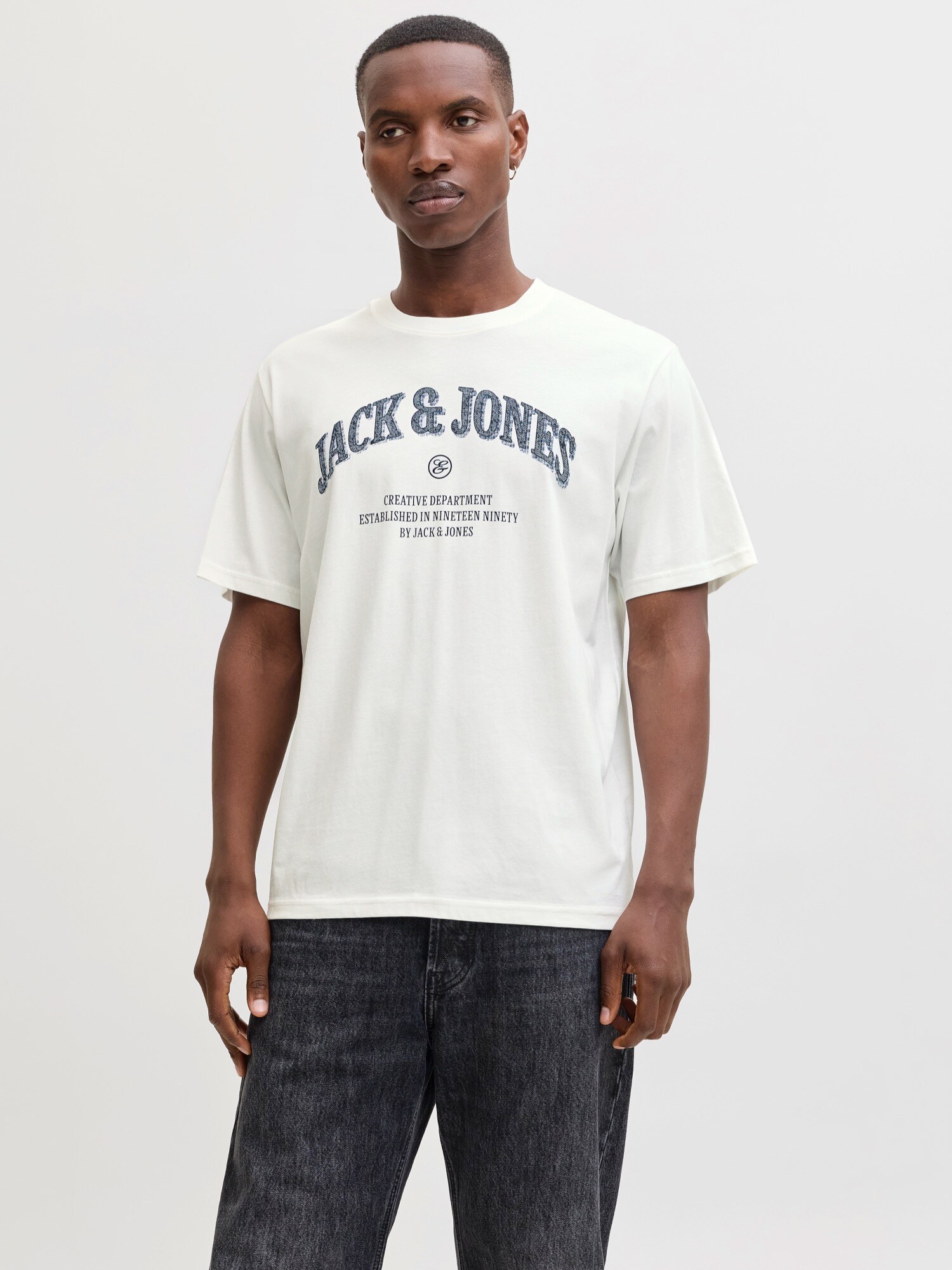 JACK & JONES Tricou JJEDenver  albastru / albastru închis / alb