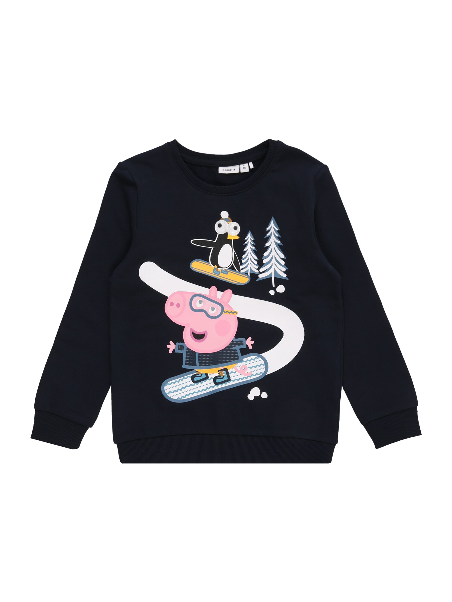 NAME IT Megztinis be užsegimo 'PEPPAPIG COLBIE'  tamsiai mėlyna / balta / geltona / rožinė