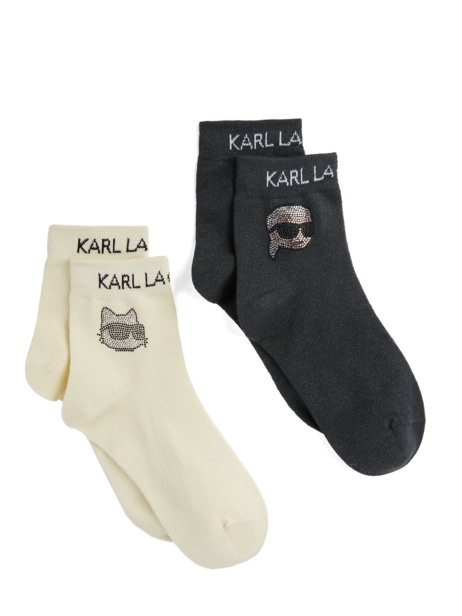 Karl Lagerfeld Къси чорапи  черно / бяло
