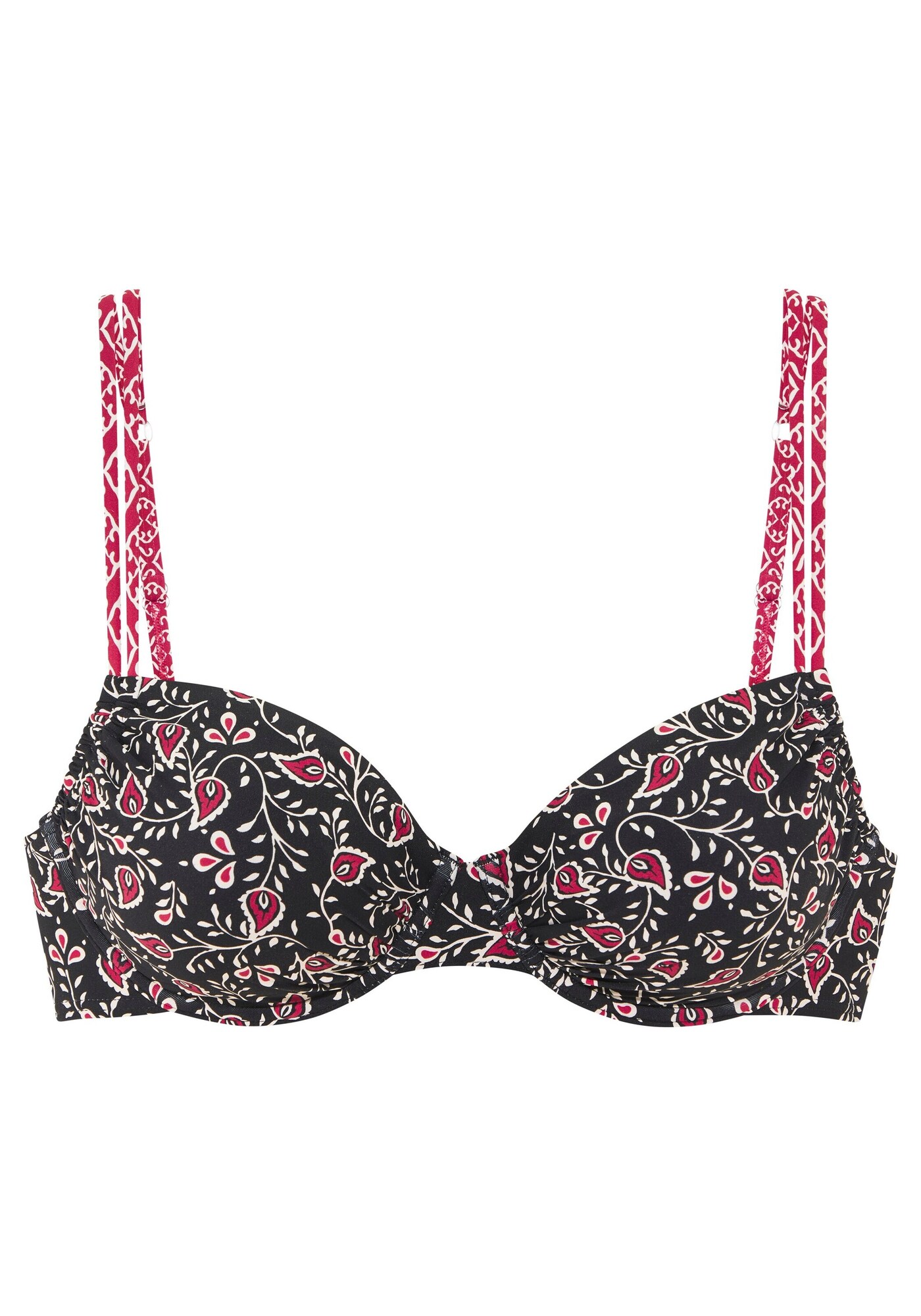 LASCANA Bikinový top  purpurová / čierna / biela