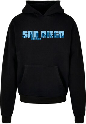 Merchcode Sweatshirt ‘Grand San Diego Skyline’ Blauw / Lichtblauw / Zwart