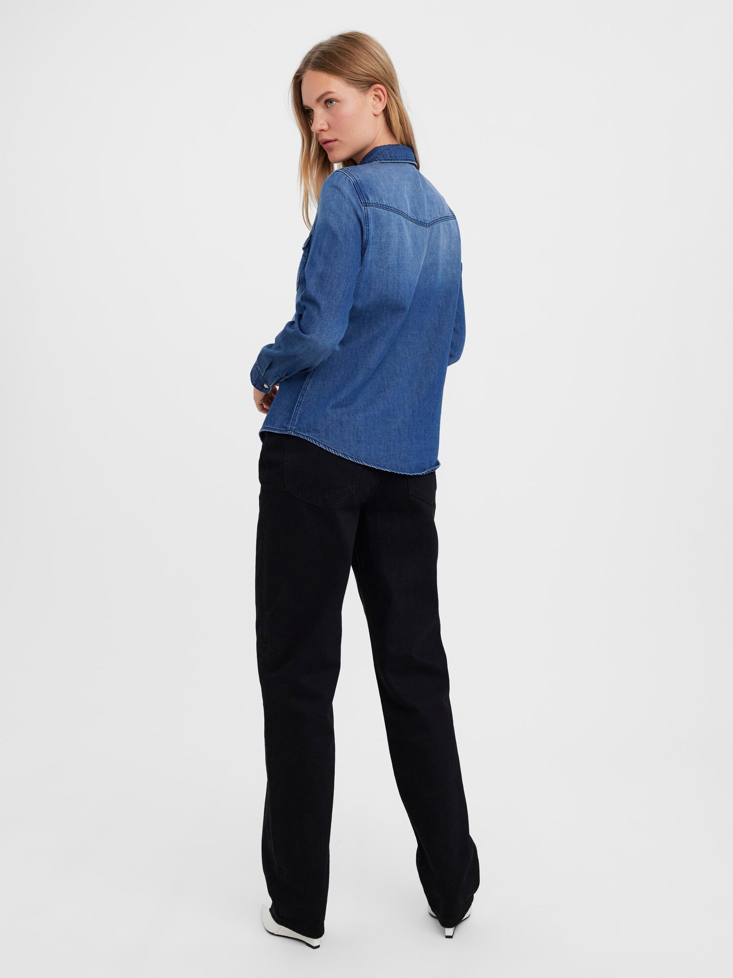 VERO MODA Blúzka 'Maria' modrá denim (obrázok 5)