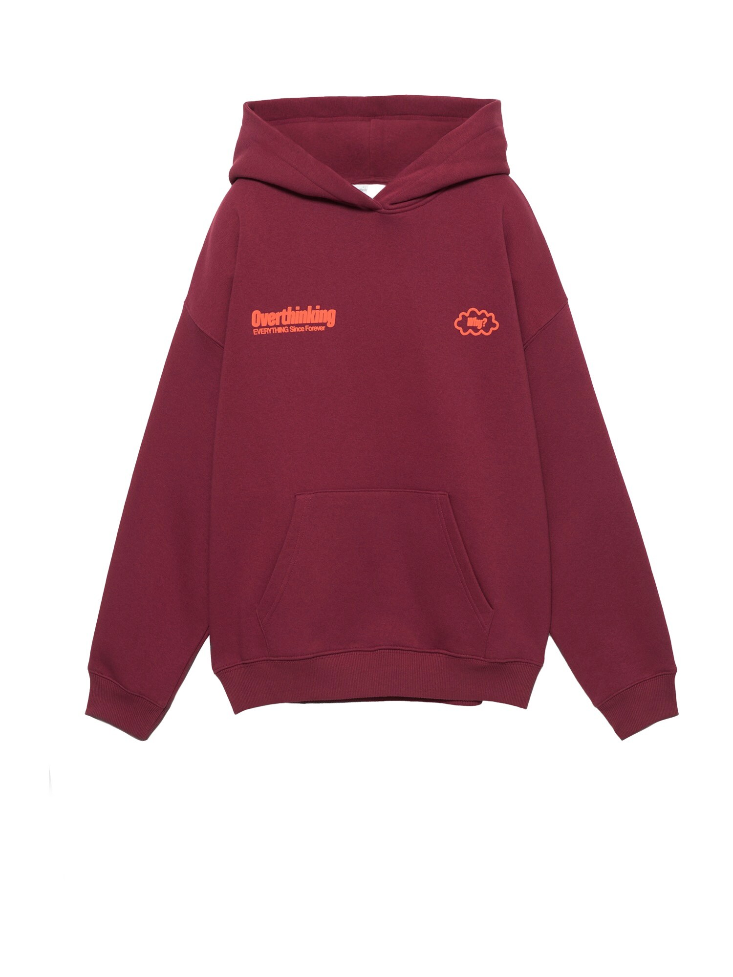 Pull&Bear Bluză de molton PACIFIC OVERTHINKING  portocaliu somon / roșu rodie