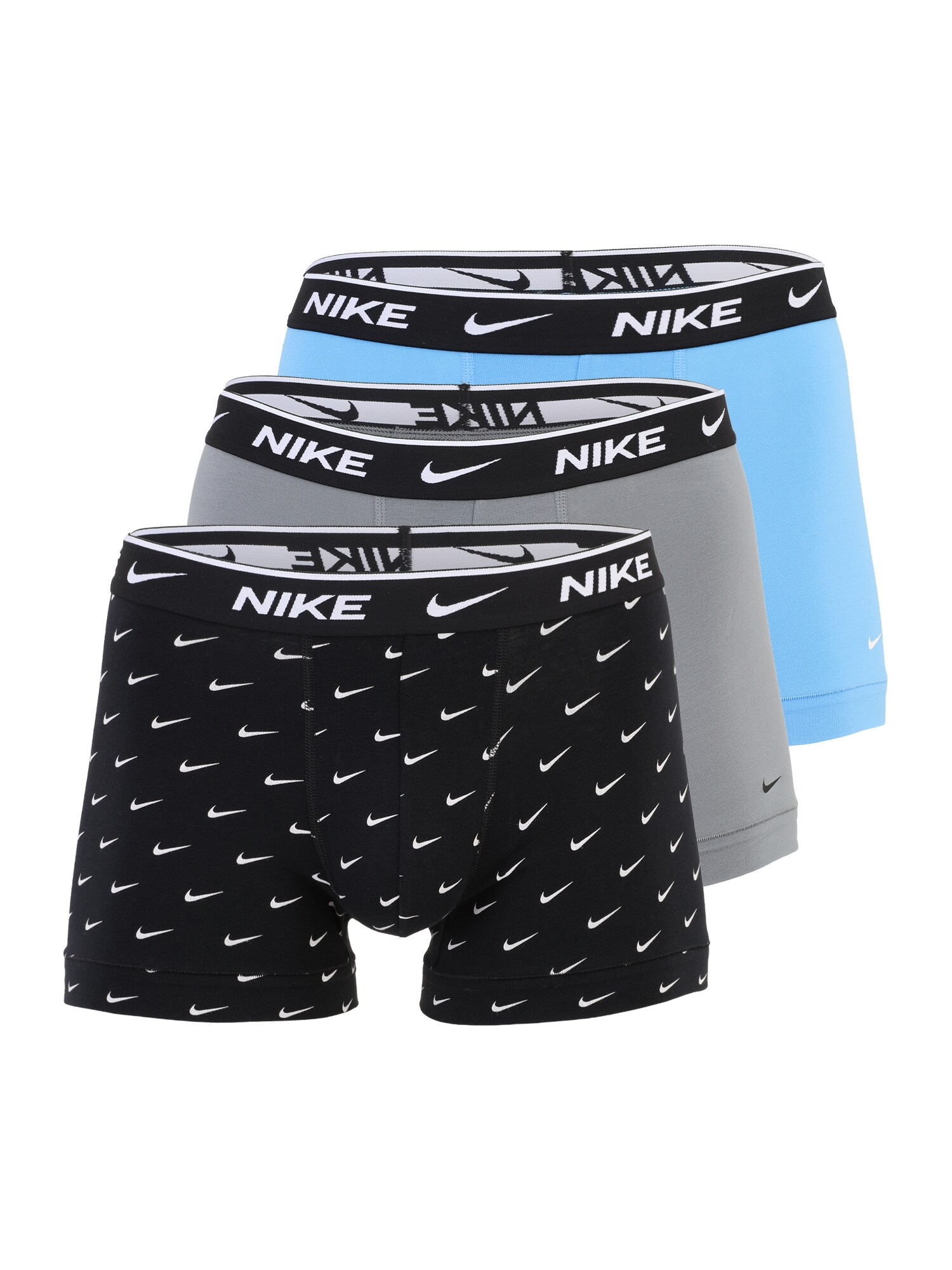 NIKE Underwear Boxeri  azuriu / gri / negru / alb