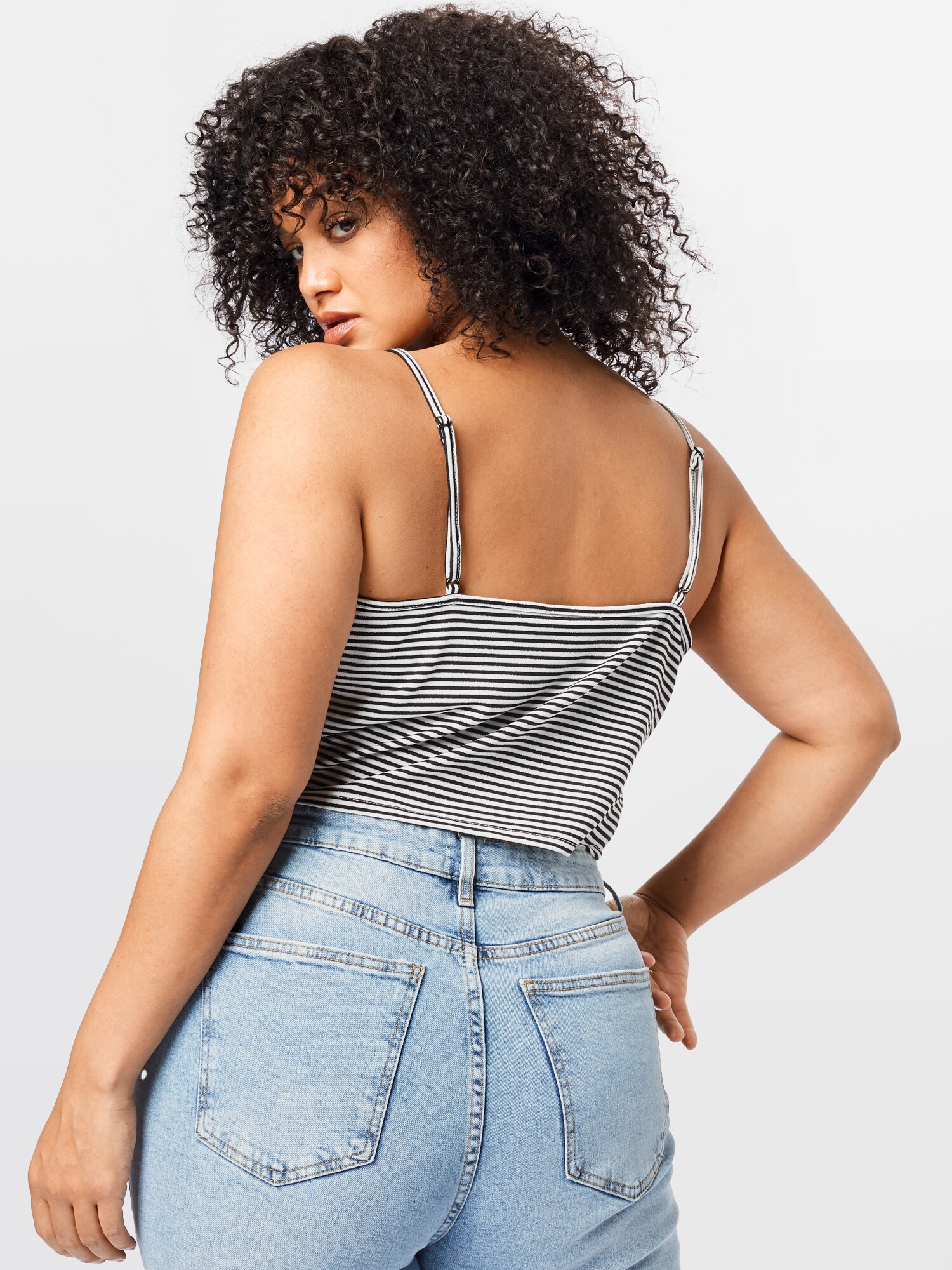 ABOUT YOU Curvy Top čierna / biela (obrázok 3)