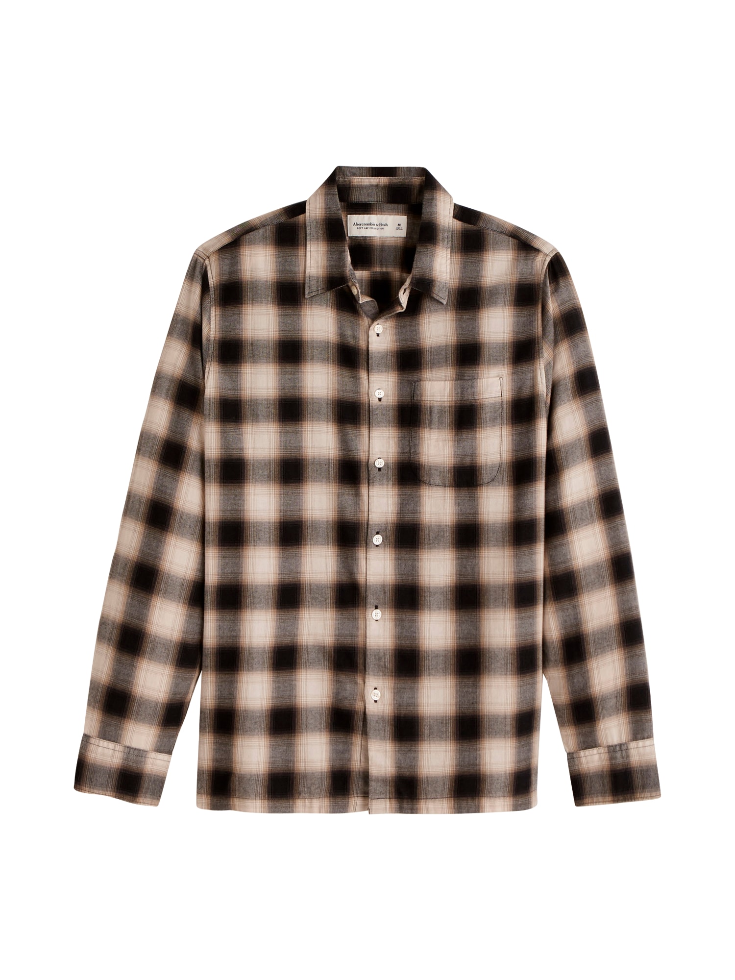 Abercrombie & Fitch Dalykiniai marškiniai  juoda / kremo