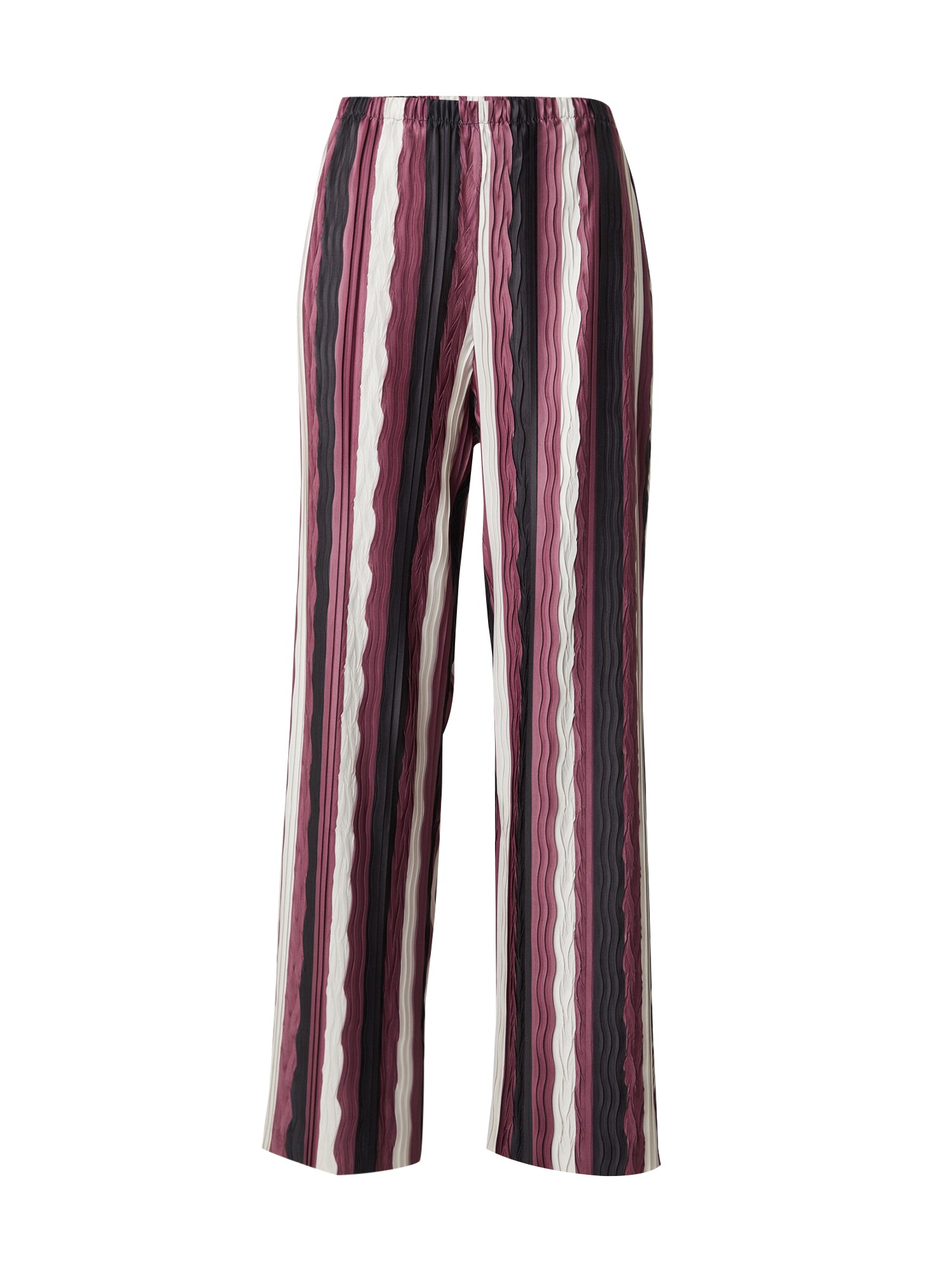 TOPSHOP Nohavice burgundská / čierna / biela