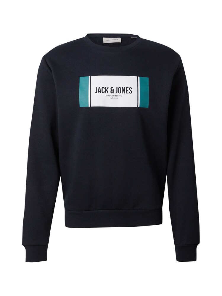 JACK & JONES Sweatshirt 'JJHAYATO' Herren Größe L grün / schwarz / weiß