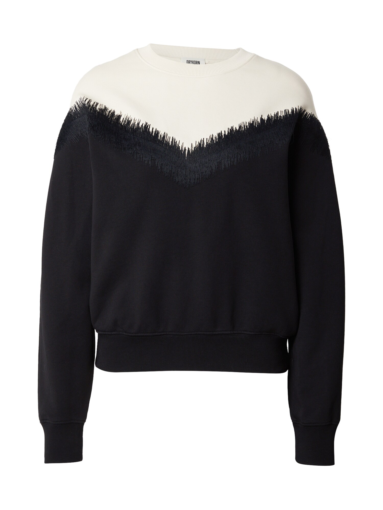 DRYKORN Bluză de molton JANEA_P1 10  negru / alb lână