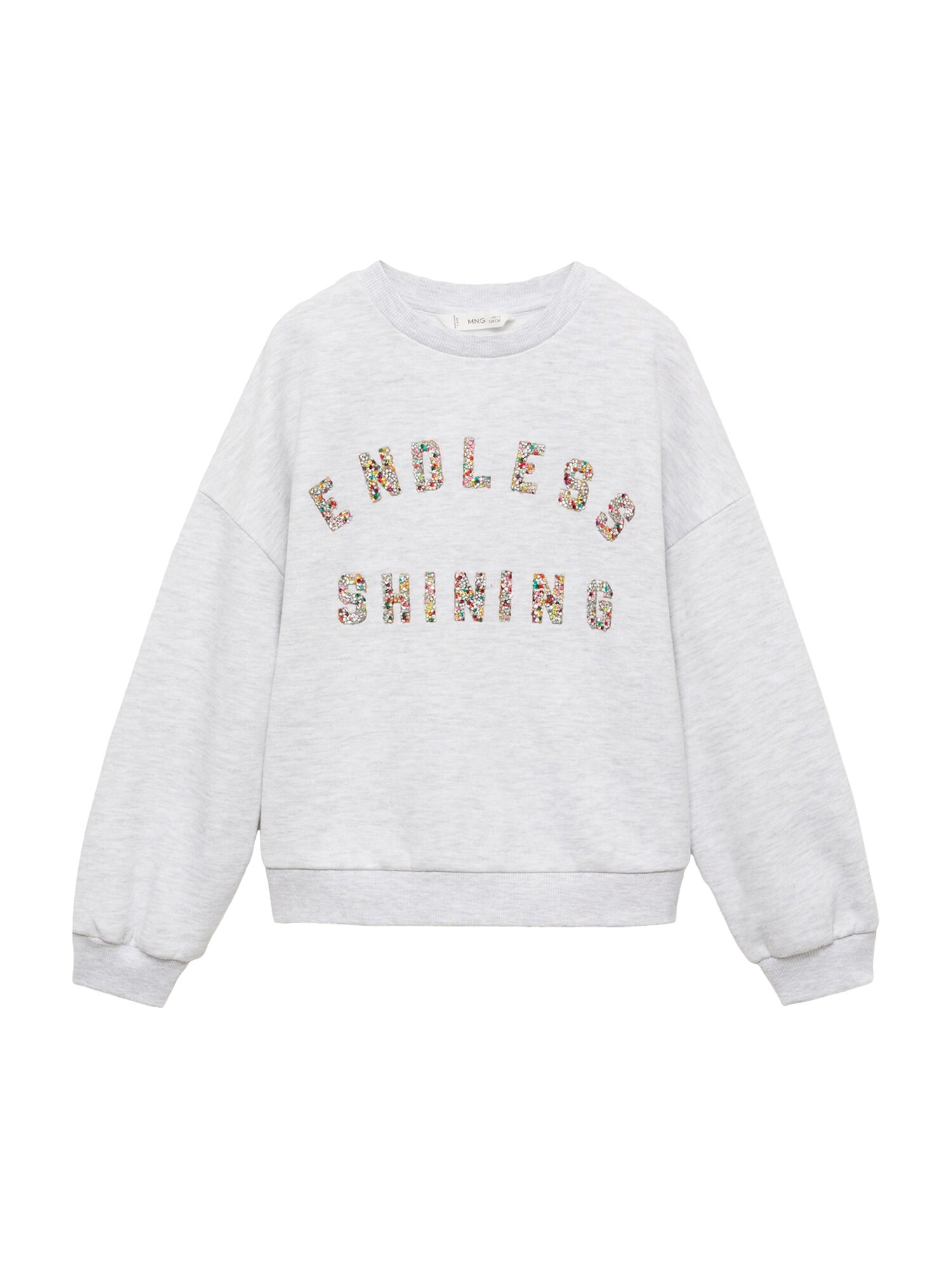 MANGO KIDS Tréning póló 'ENDLESS'  világosszürke / fehér akciós termékkép 1