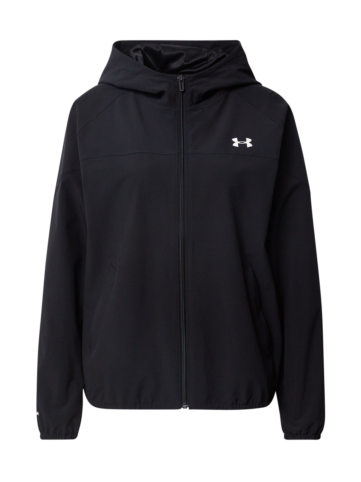 UNDER ARMOUR Sportinė striukė  juoda / balta