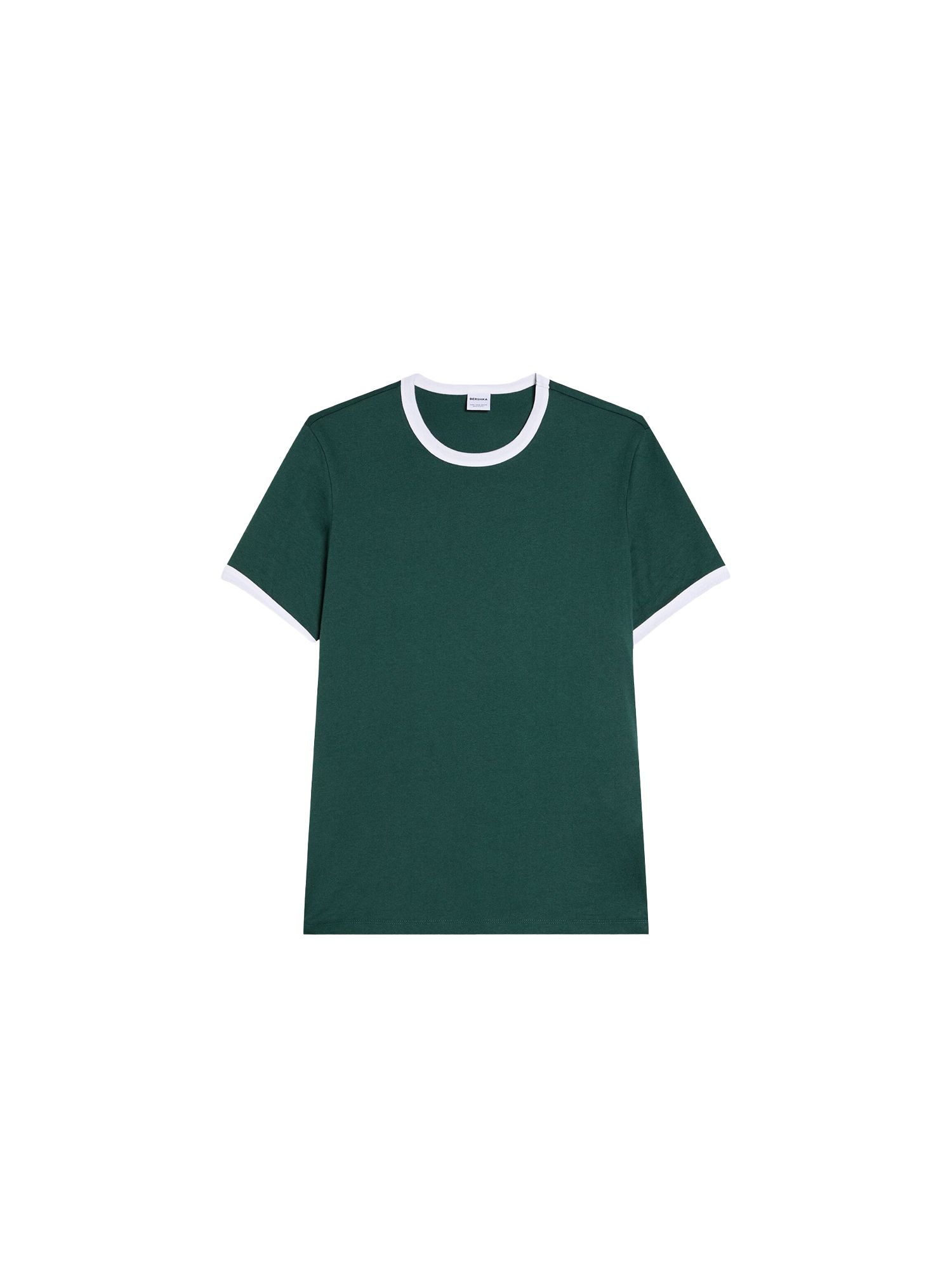 Bershka Tricou gri / alb