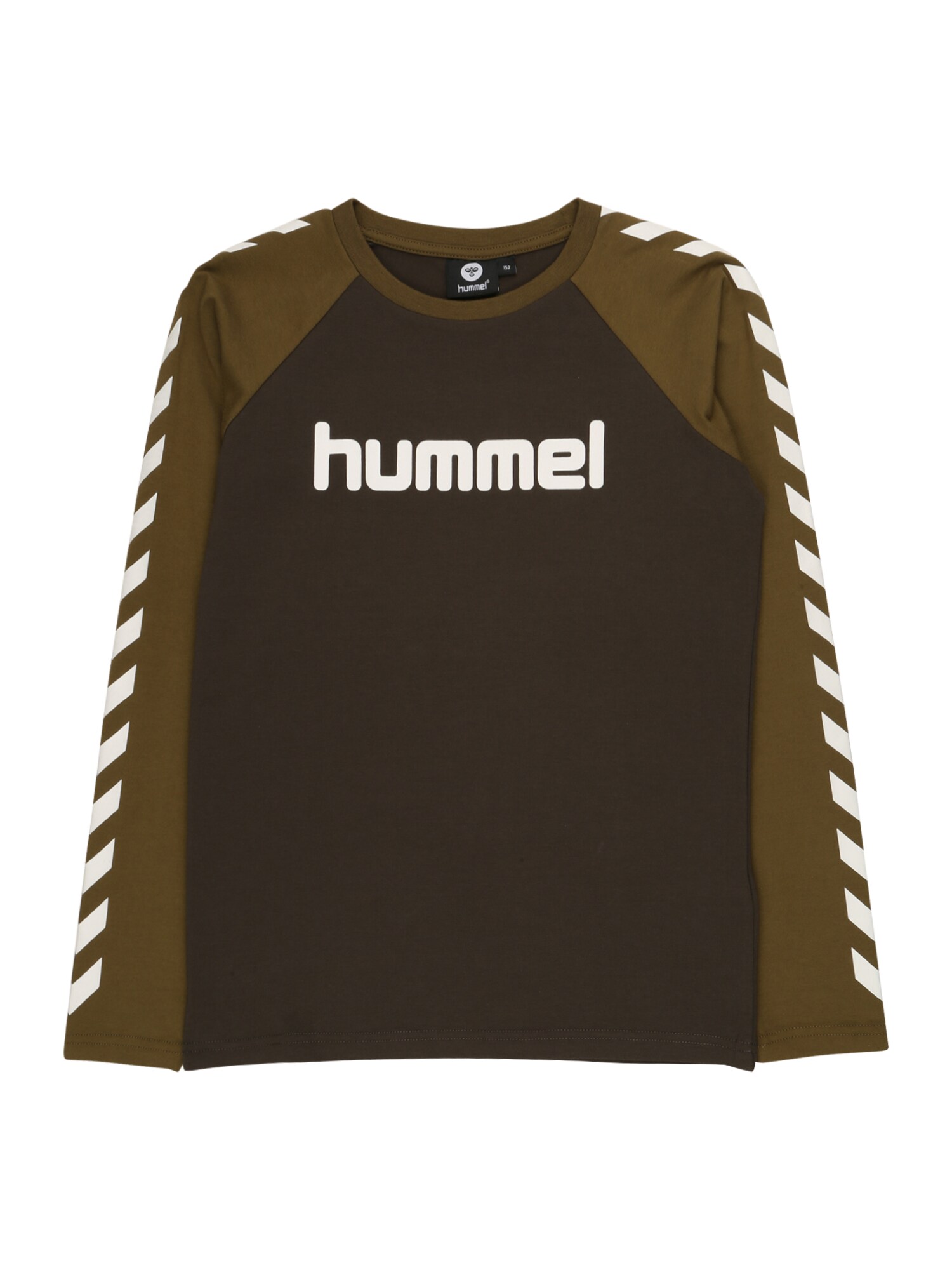 Hummel Marškinėliai  rusvai žalia / balta / juoda