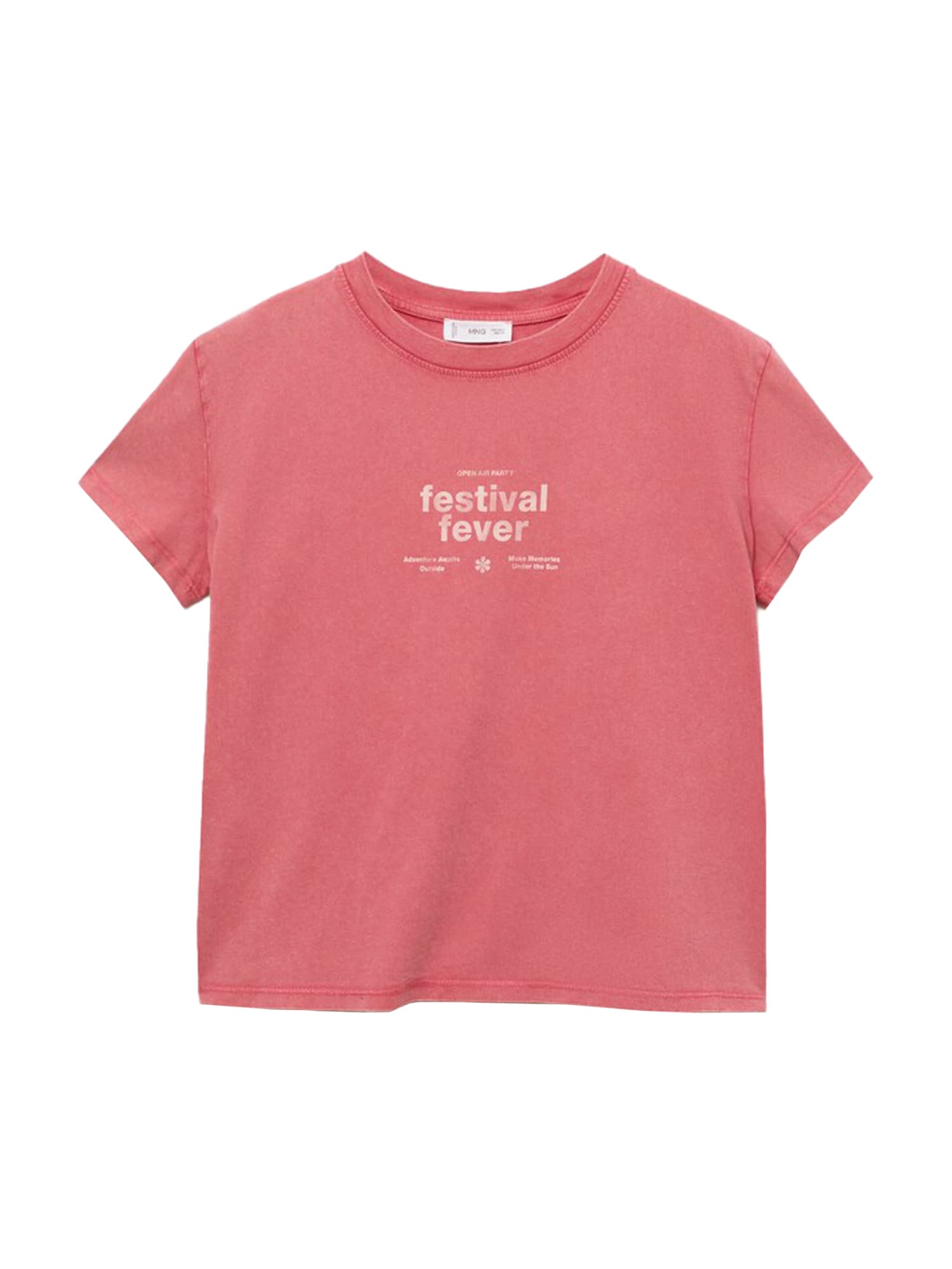 MANGO TEEN Tricou FESTIVAL  roz deschis / alb