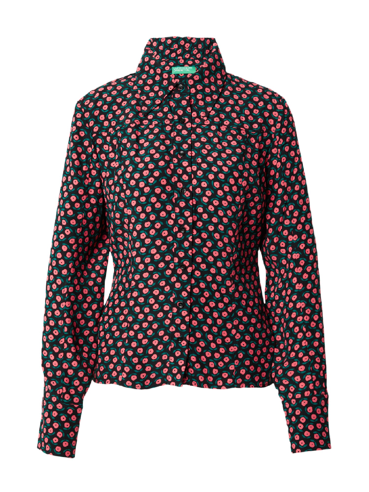 UNITED COLORS OF BENETTON Bluza  smaragd / roza / črna