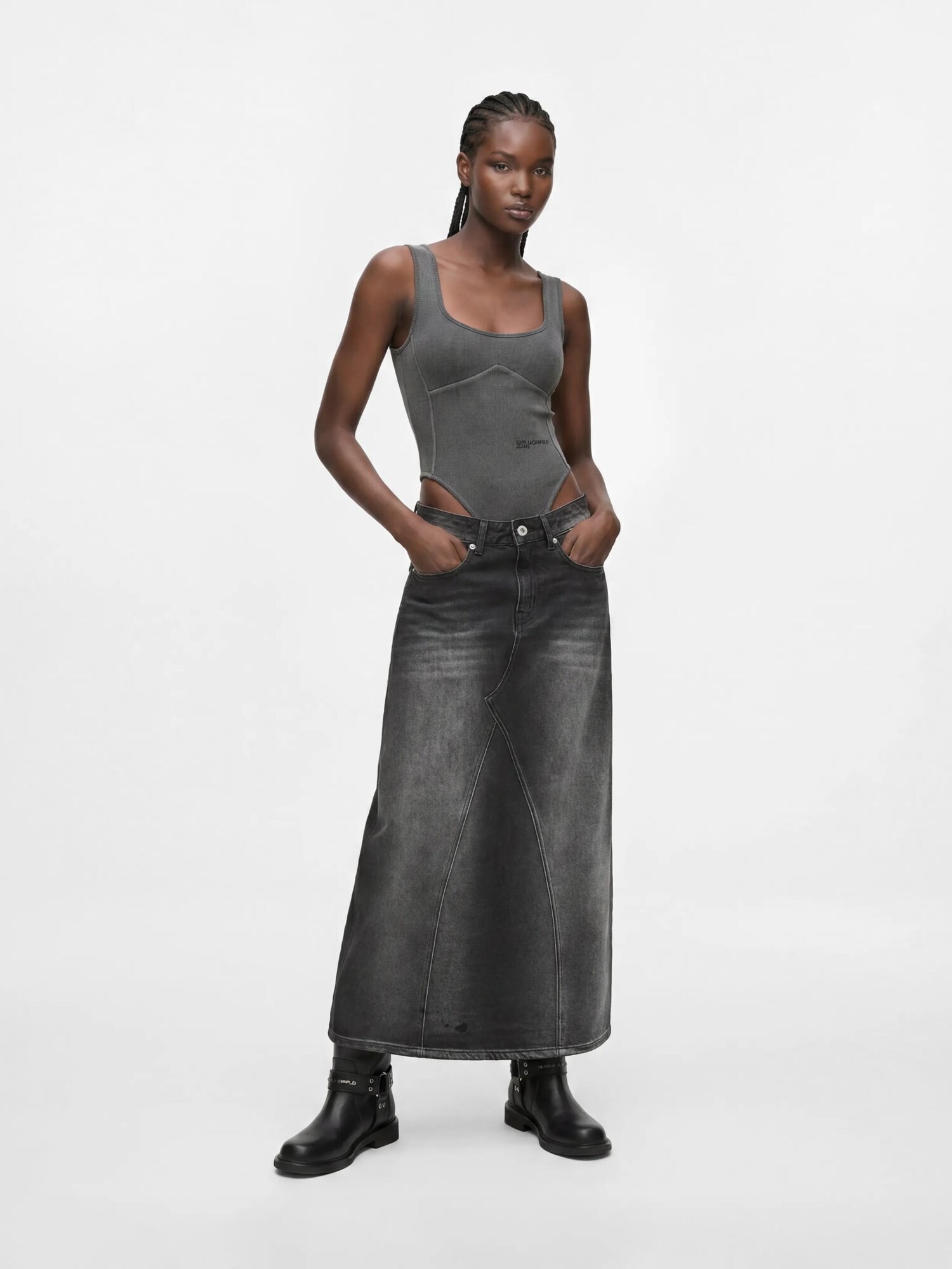 KARL LAGERFELD JEANS Falda negro denim – imagen 3