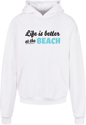 Merchcode Sweatshirt ‘Summer – Life is better at the beach’ Blauw / Zwart / Wit