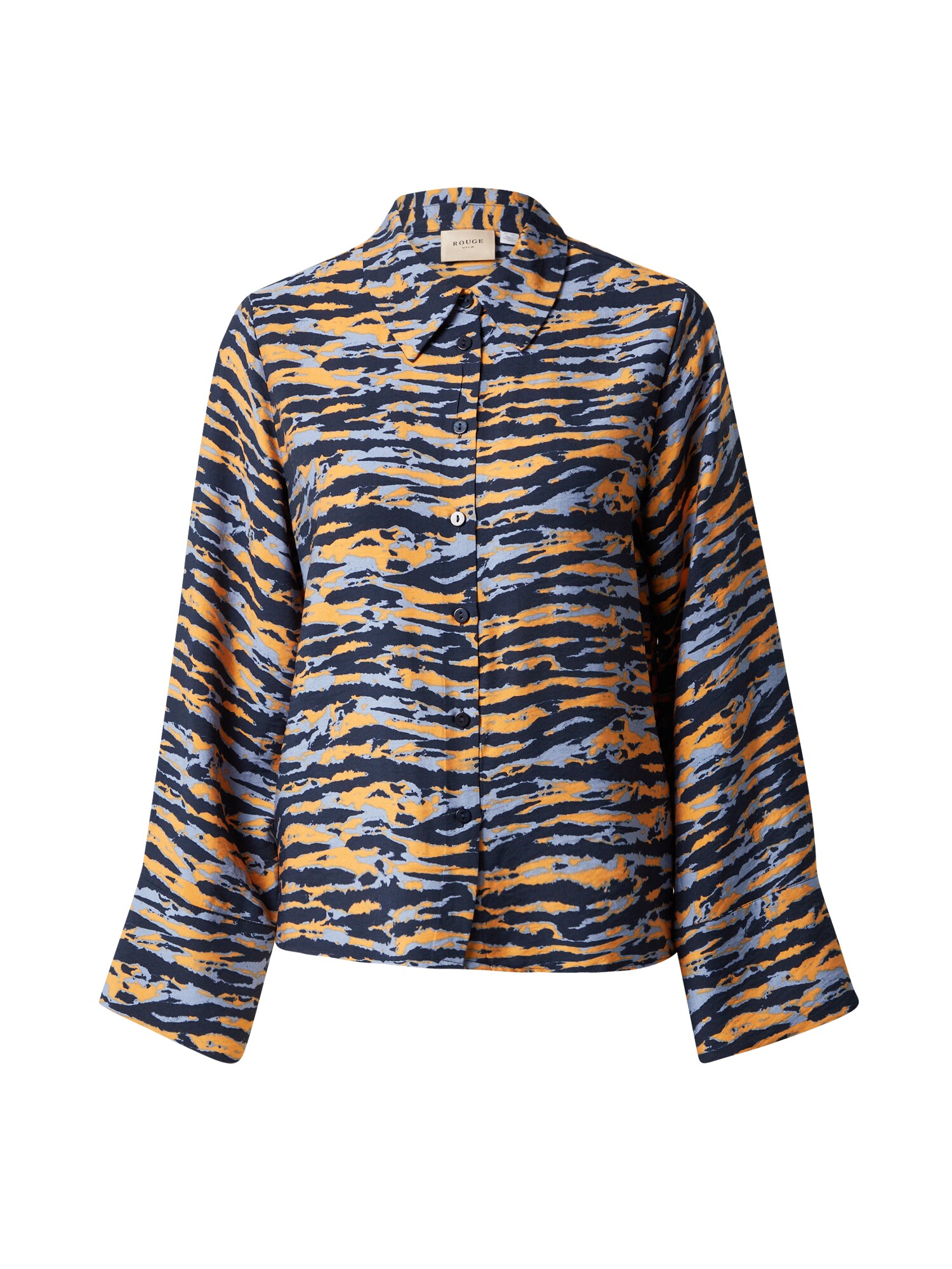 VILA ROUGE Blusa 'CIKKI'  navy / azul claro / laranja