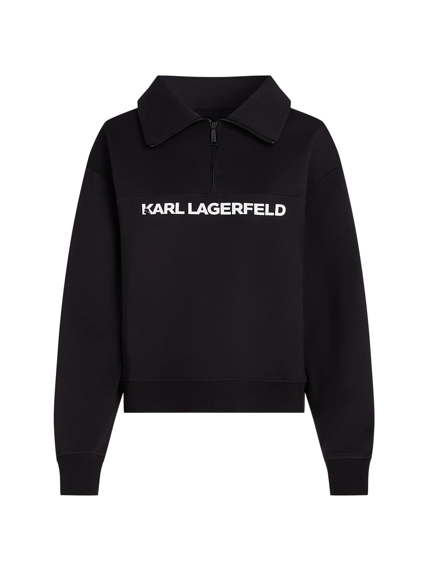 Karl Lagerfeld Bluză de molton  negru / alb