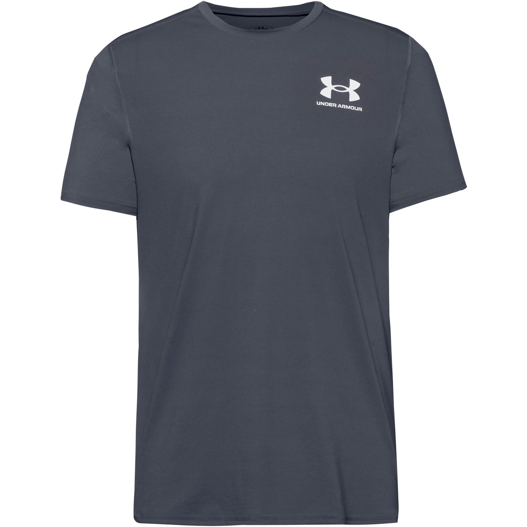 UNDER ARMOUR Tricou funcțional Heatgear Fitted  gri închis / alb