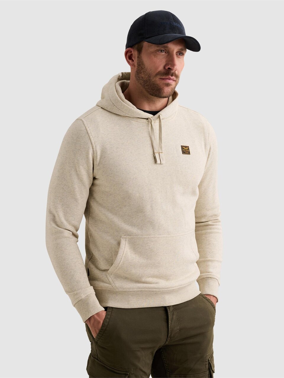 Sweatshirt 'Hoodie with rubber badge and kangaroo pocket'