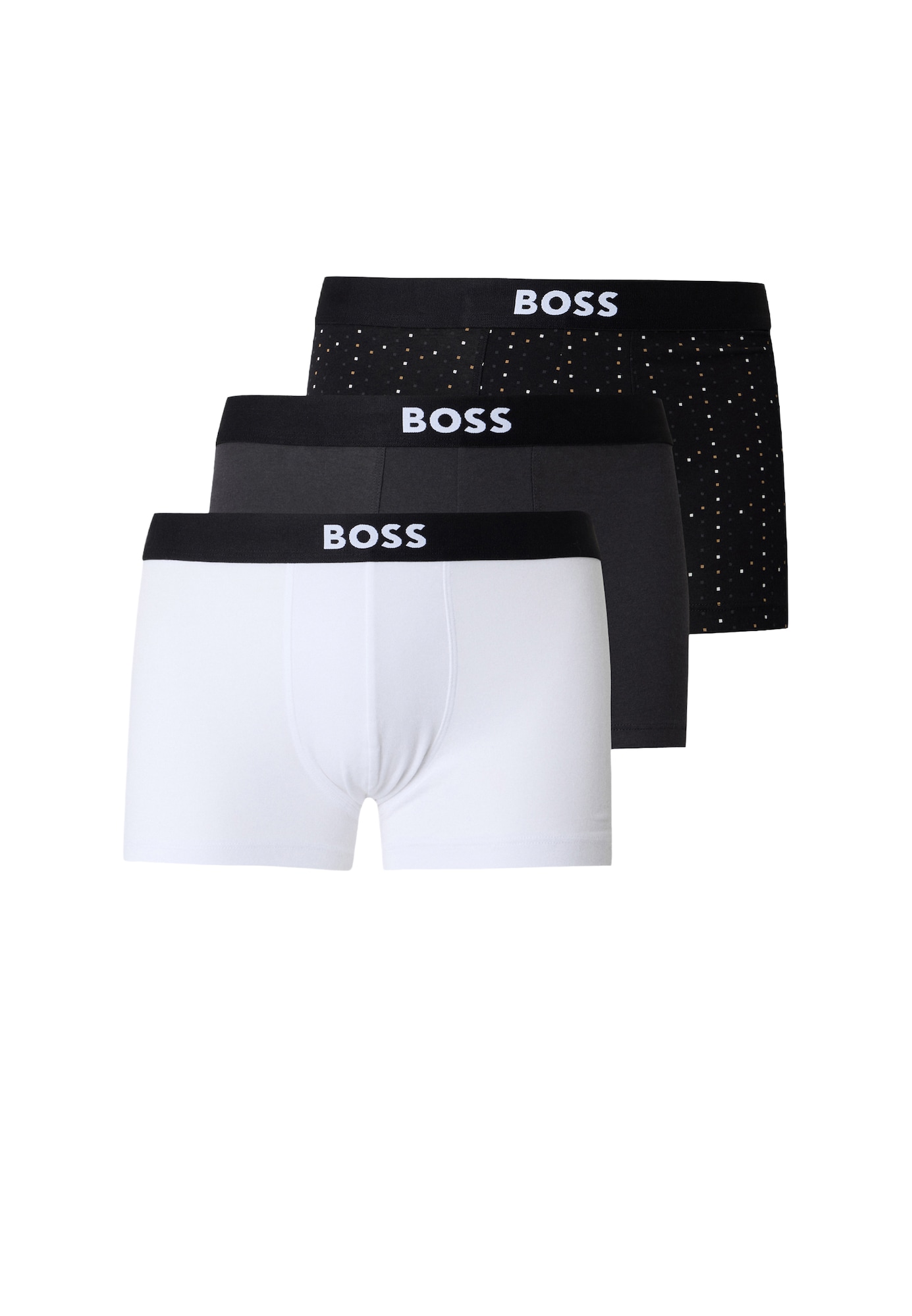 BOSS Boxeri ONE maro deschis / gri metalic / negru / alb